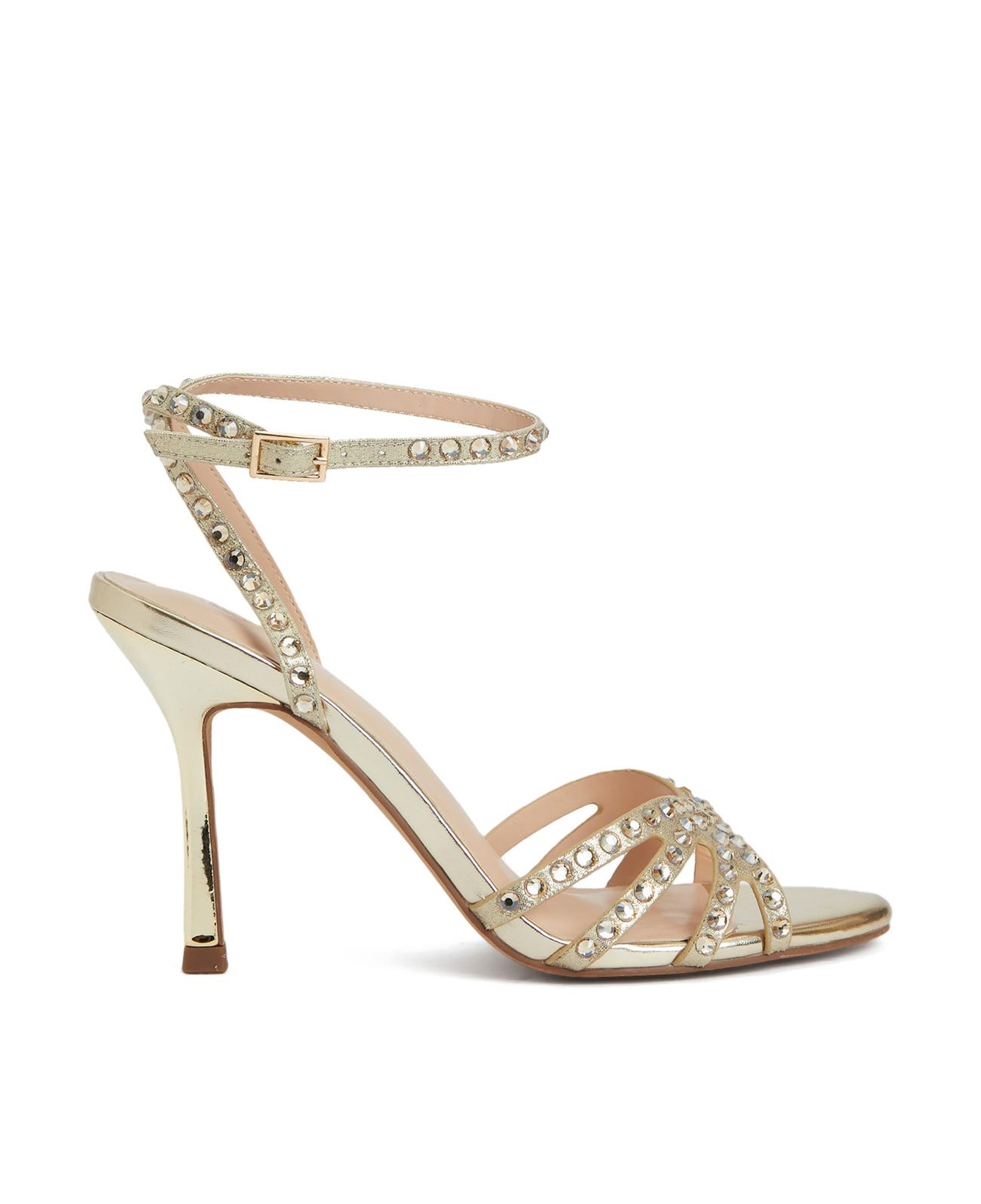 Divarese Kadın Gold Bantlı Topuklu Sandalet