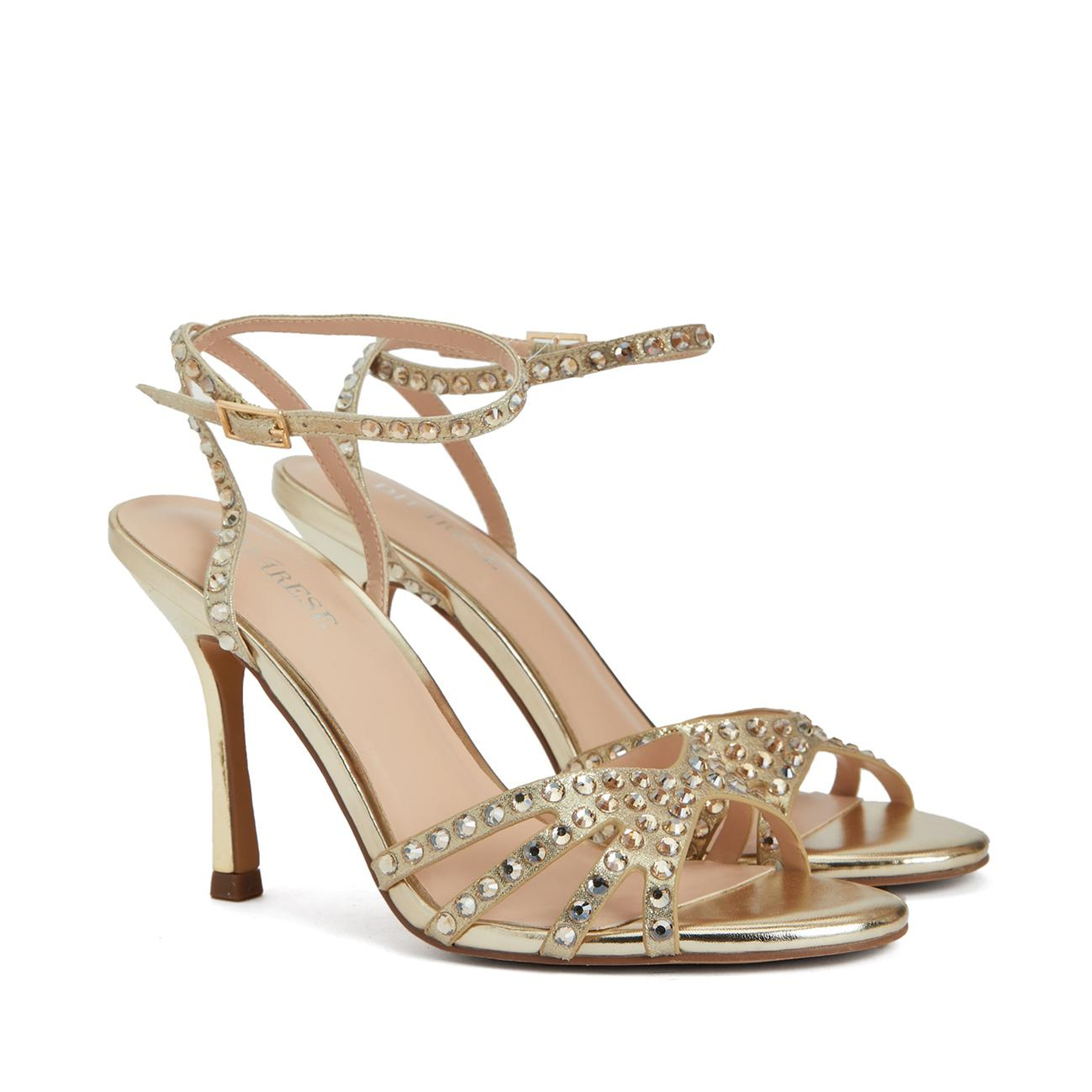 Divarese Kadın Gold Bantlı Topuklu Sandalet