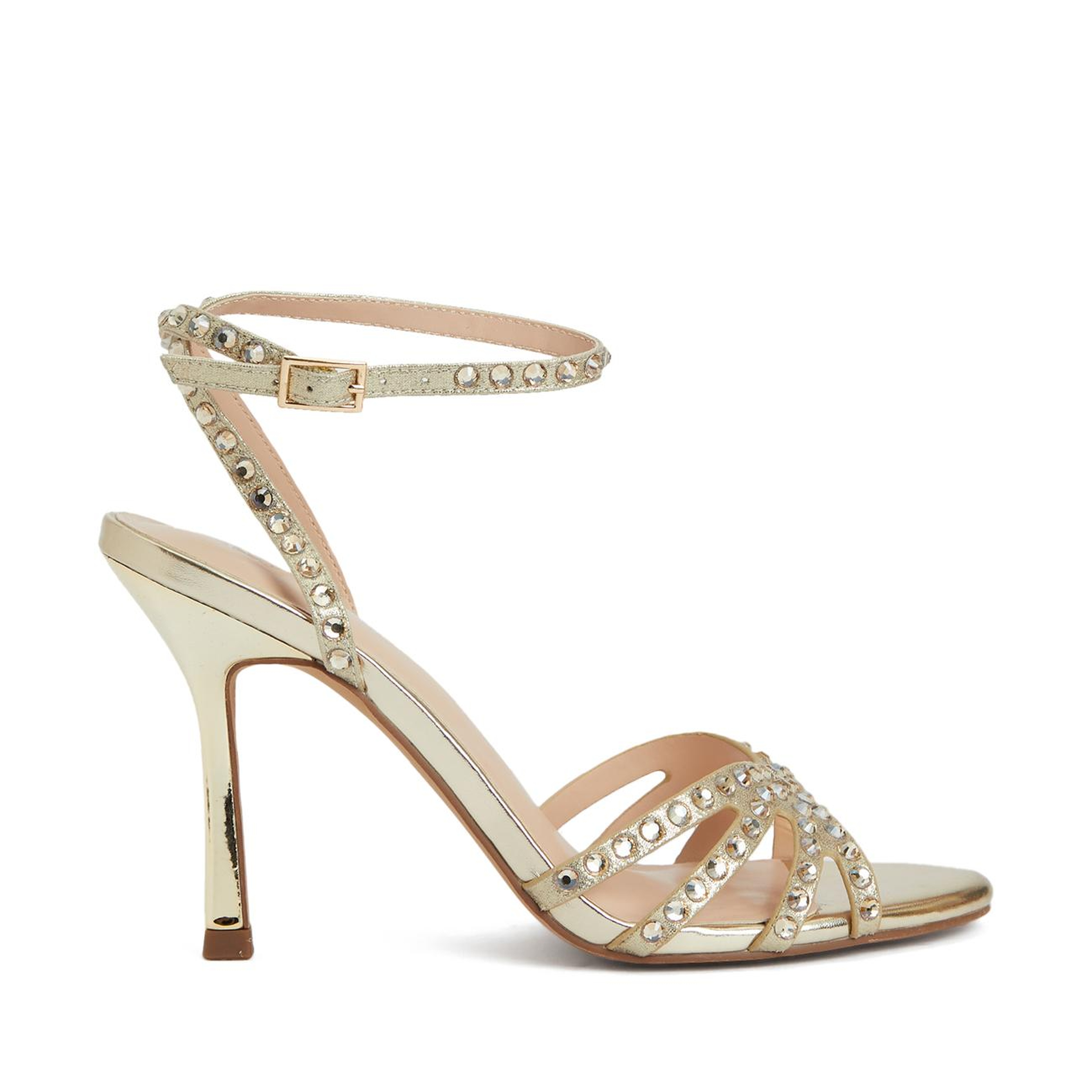 Divarese Kadın Gold Bantlı Topuklu Sandalet