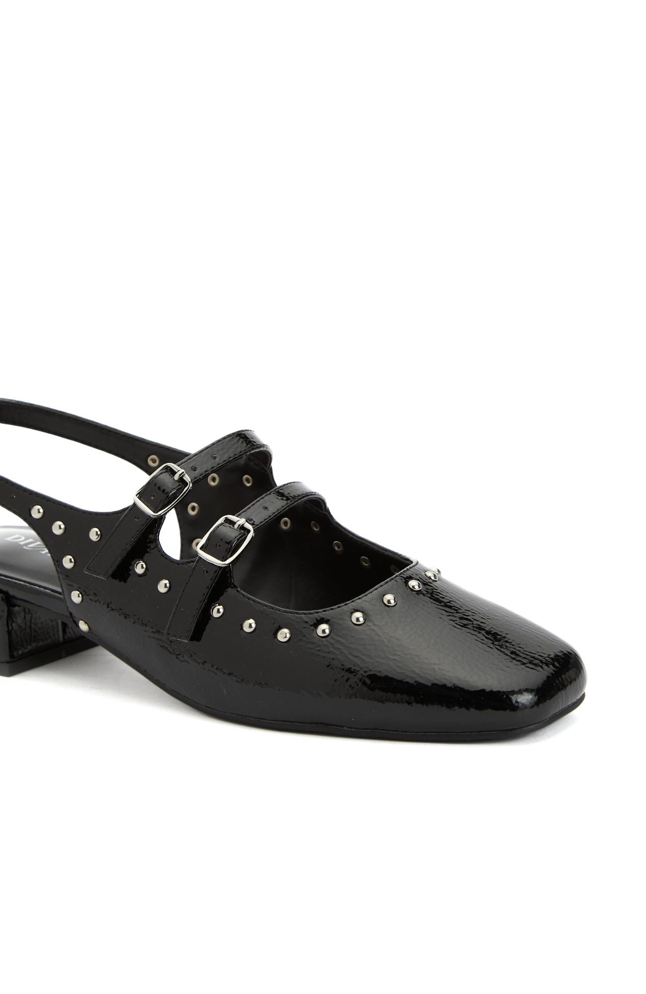 Divarese Kadın Siyah Taşlı Mary Jane Babet