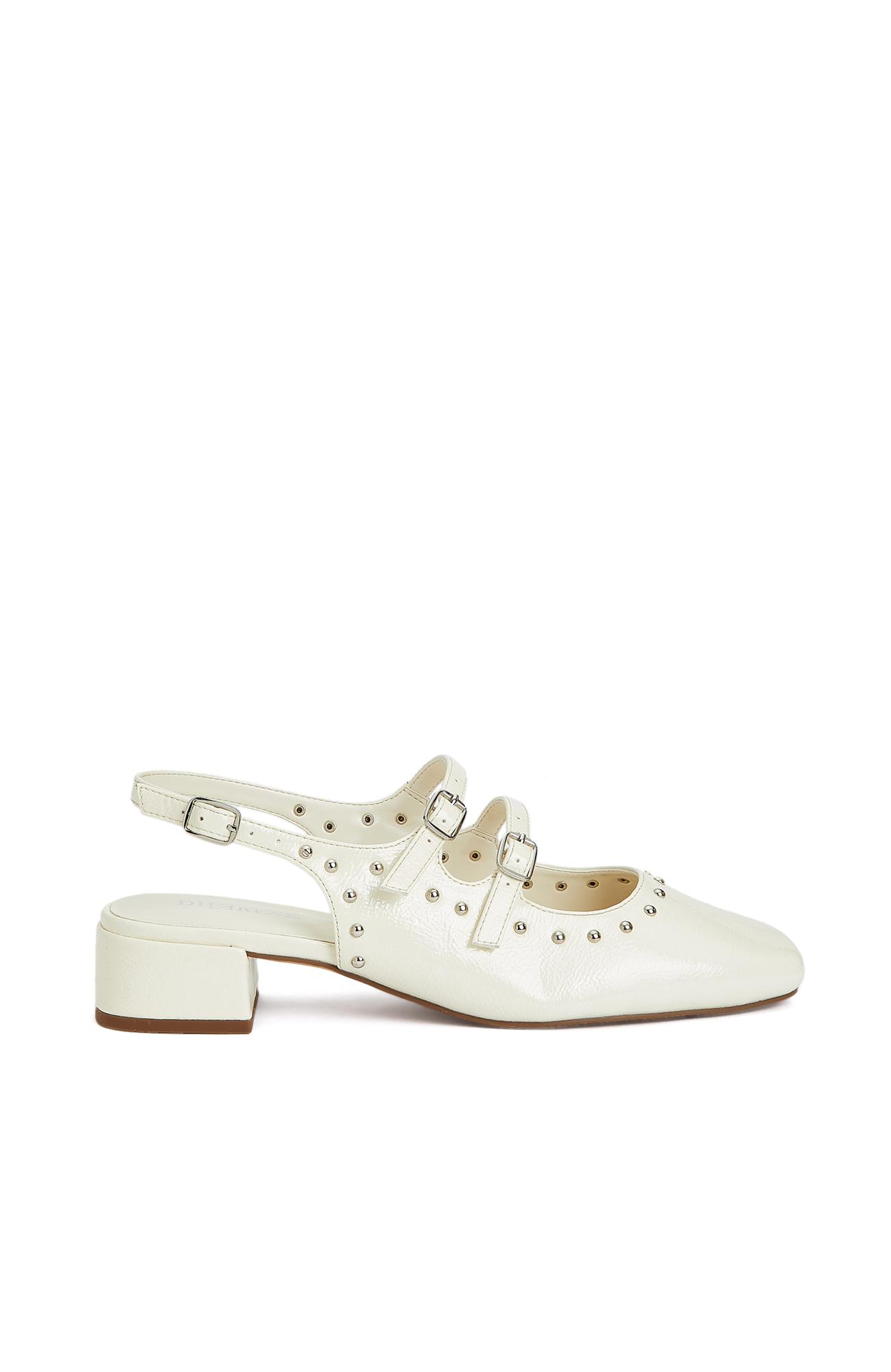 Divarese Kadın Kırık Beyaz Taşlı Mary Jane Babet