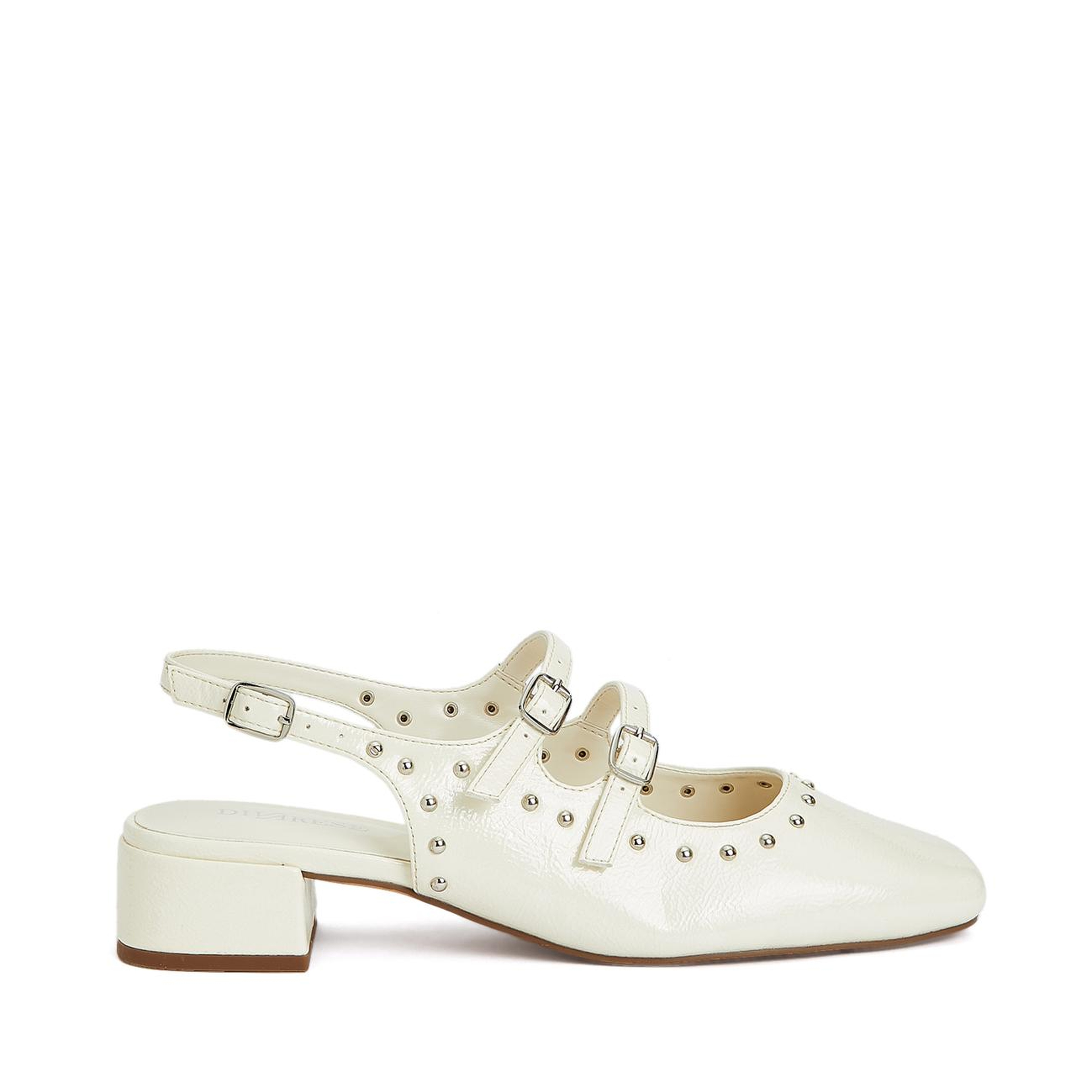 Divarese Kadın Kırık Beyaz Taşlı Mary Jane Babet