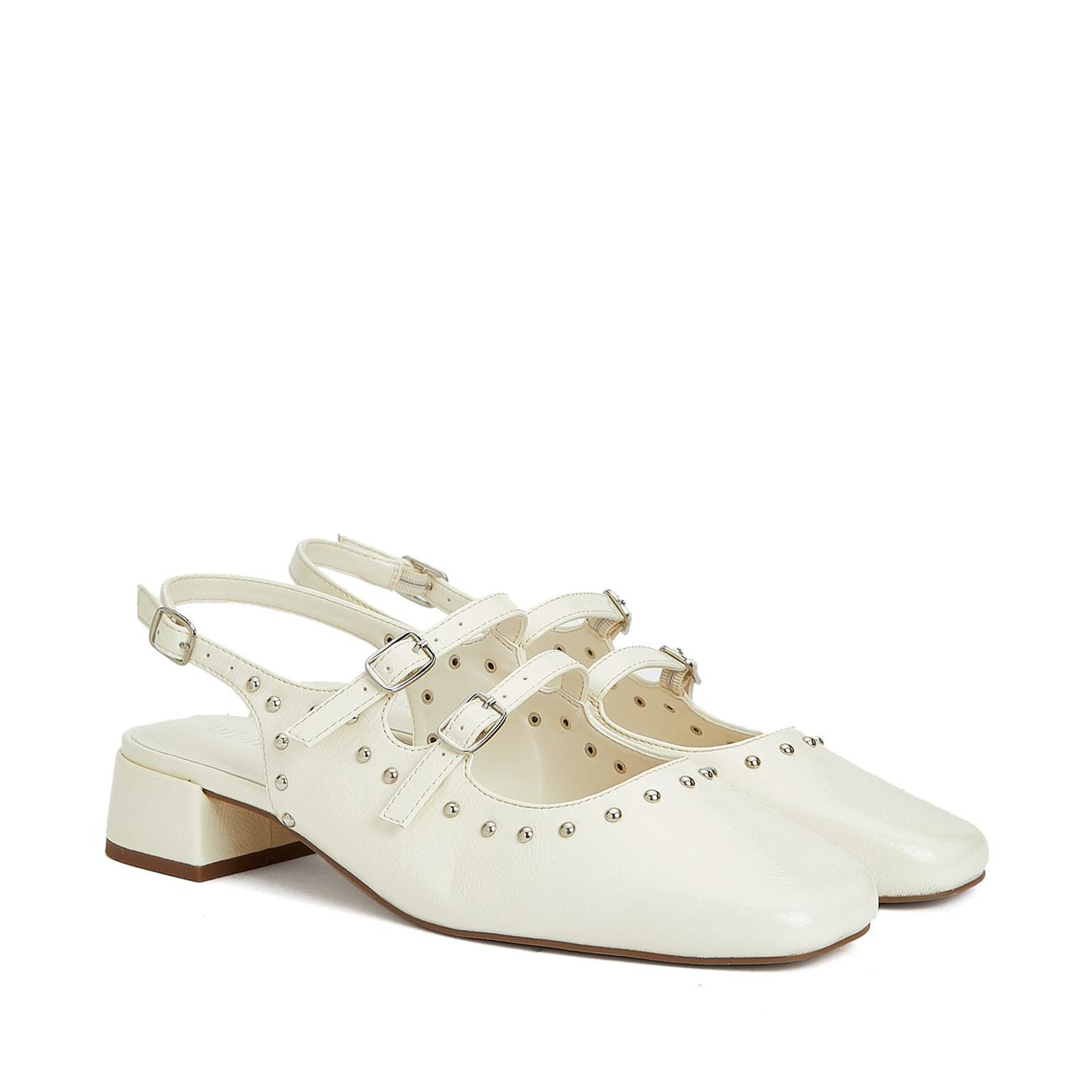 Divarese Kadın Kırık Beyaz Taşlı Mary Jane Babet