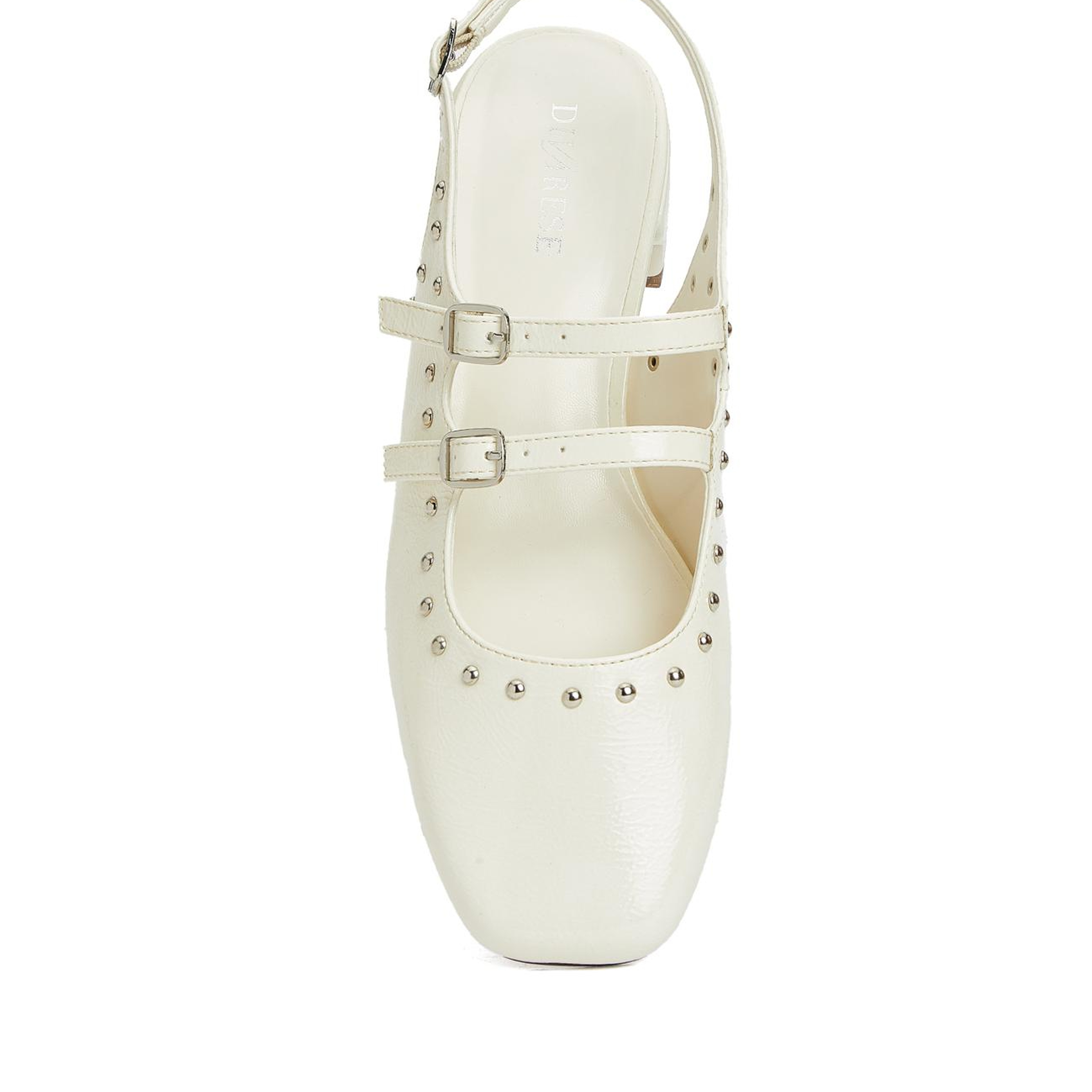 Divarese Kadın Kırık Beyaz Taşlı Mary Jane Babet