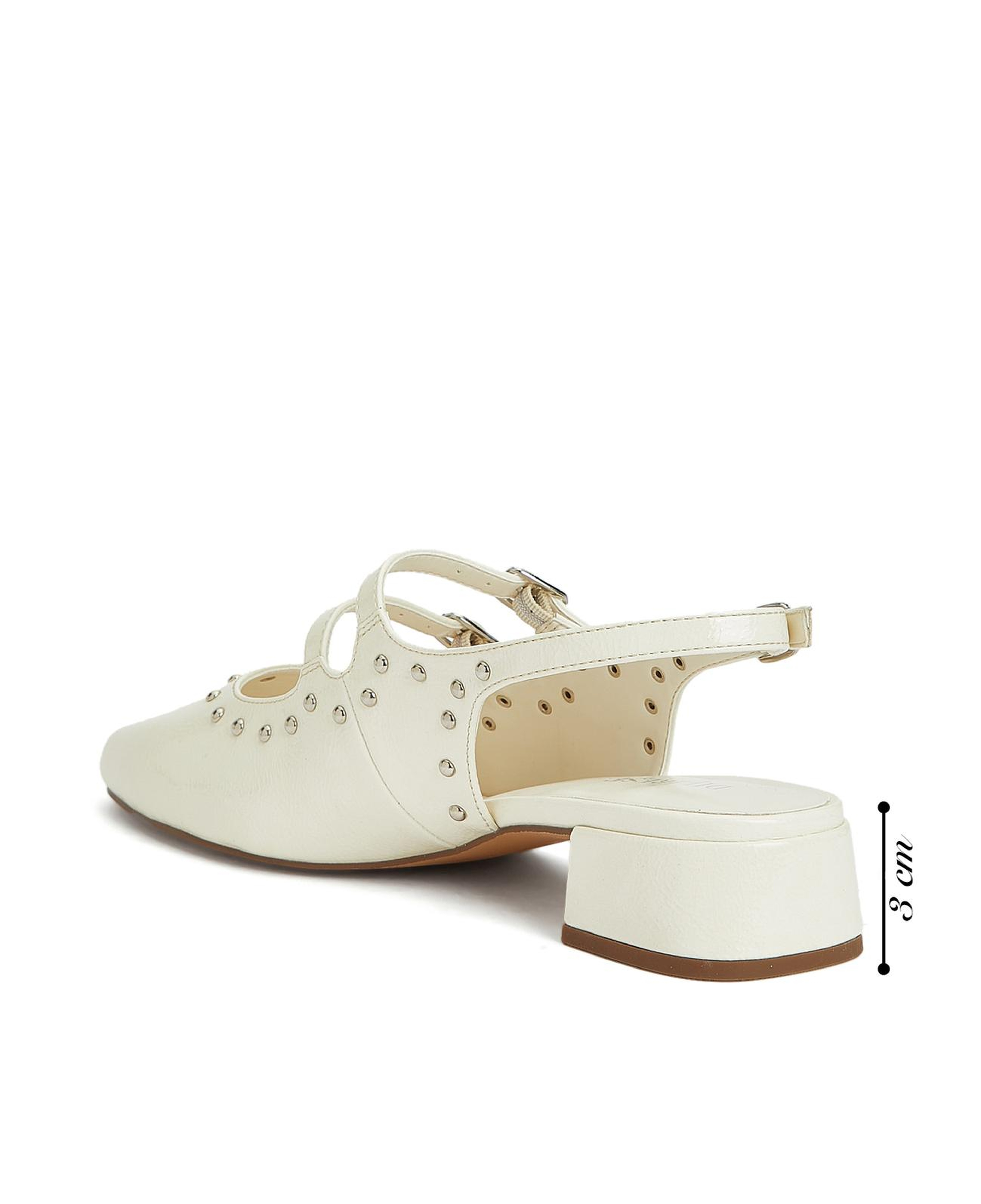 Divarese Kadın Kırık Beyaz Taşlı Mary Jane Babet