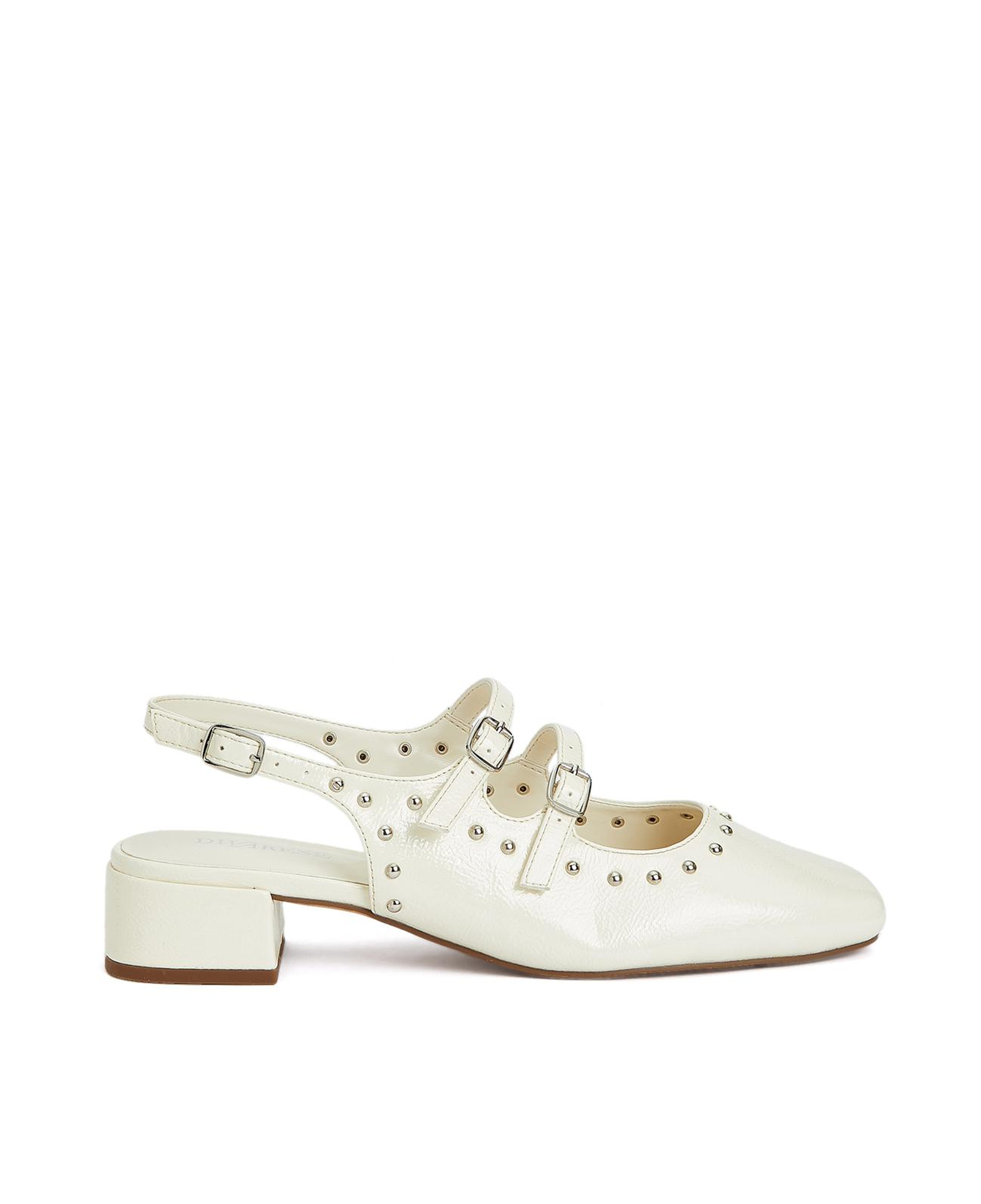 Divarese Kadın Kırık Beyaz Taşlı Mary Jane Babet