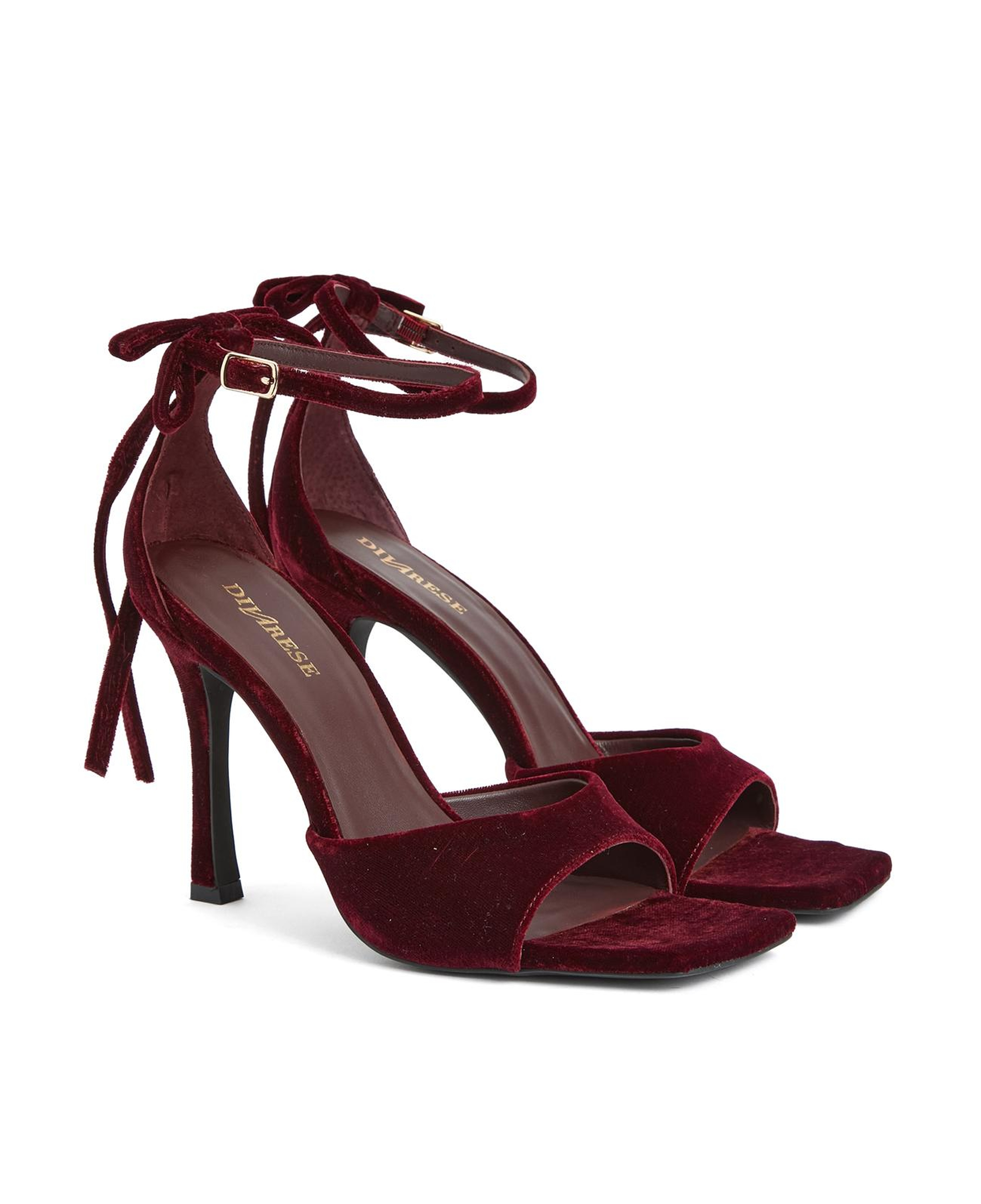 Divarese Kadın Bordo Bantlı Topuklu Sandalet
