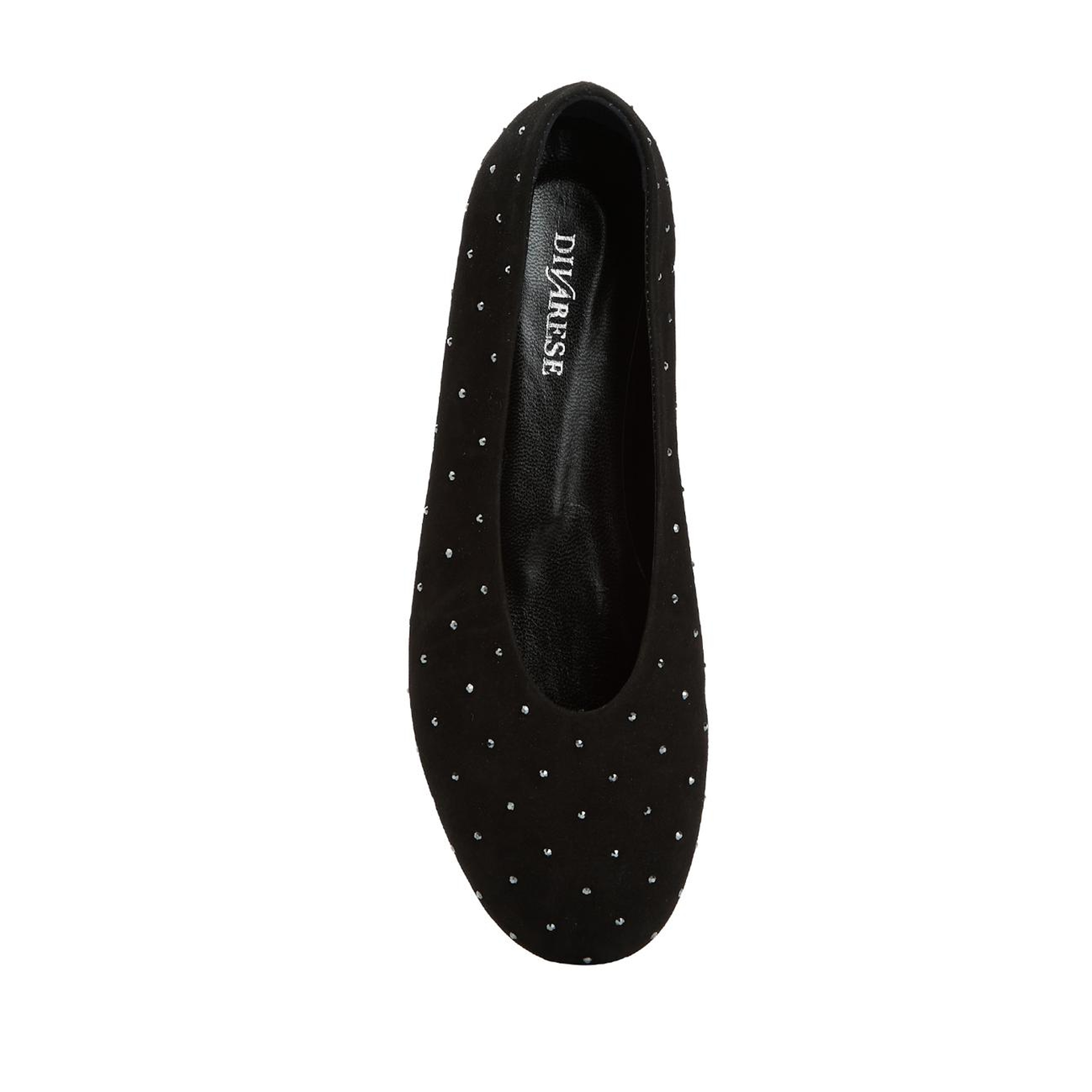 Divarese Kadın Siyah Taş Detaylı Süet Babet