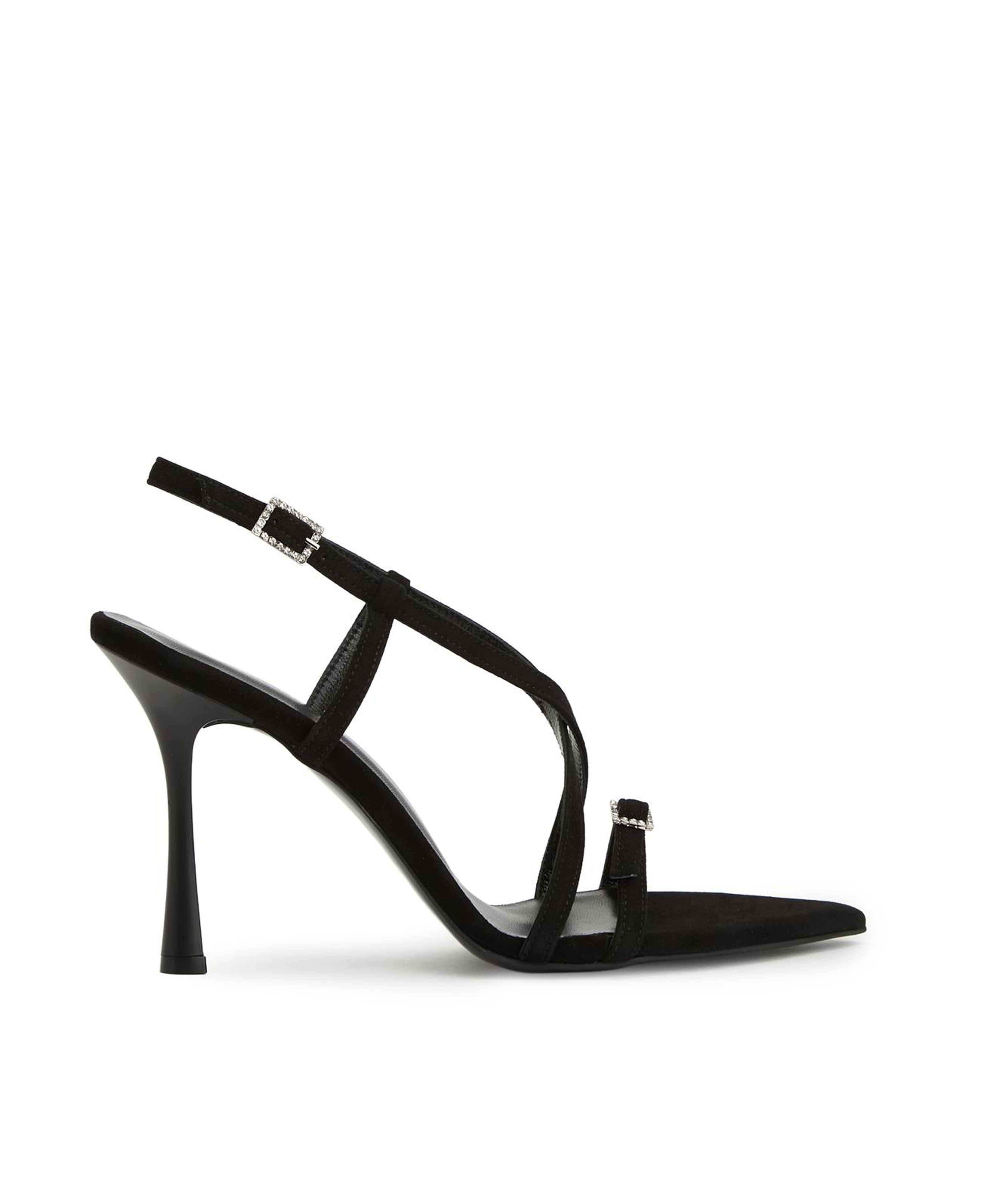 Divarese Kadın Siyah Süet Topuklu Sandalet