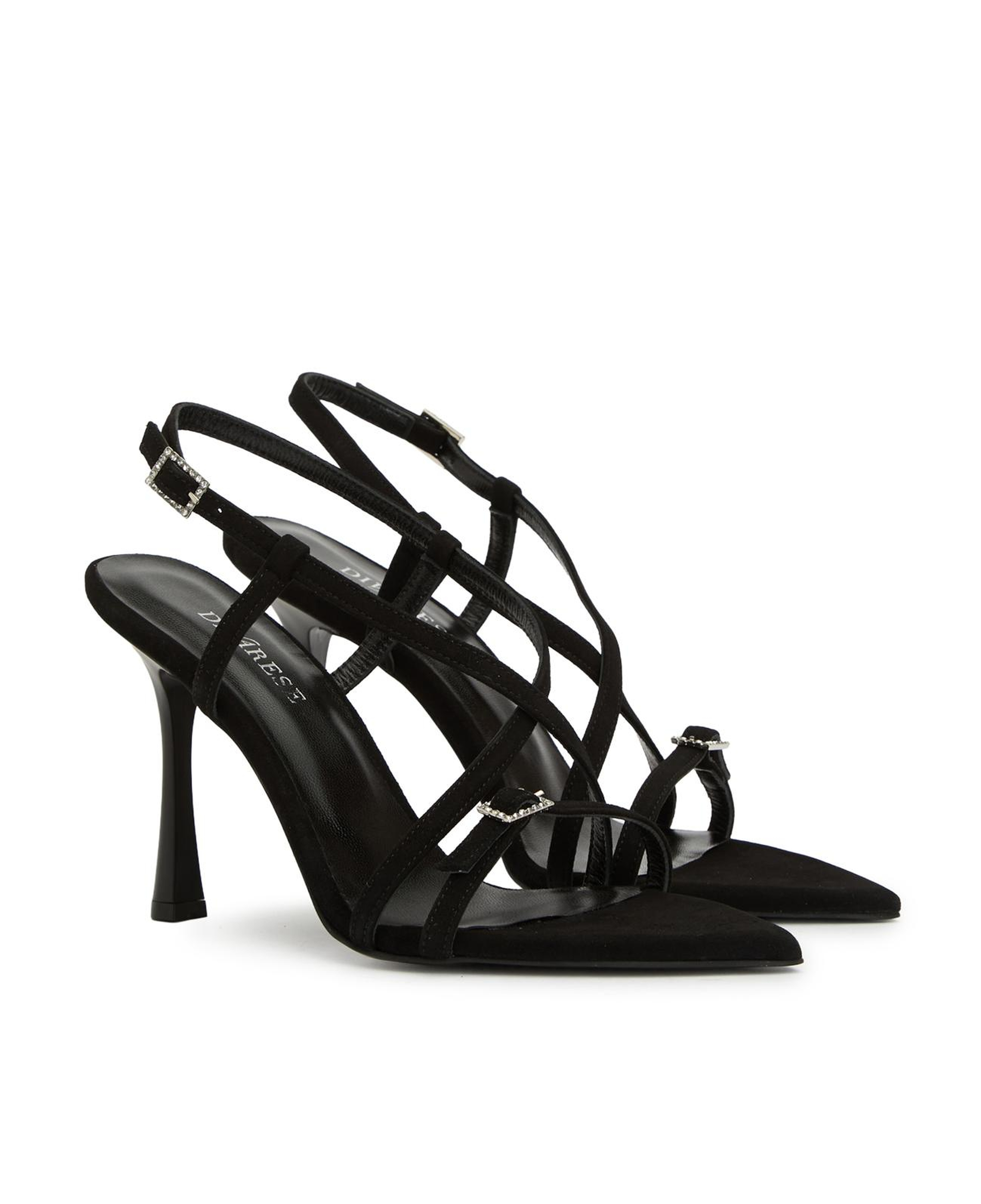 Divarese Kadın Siyah Süet Topuklu Sandalet