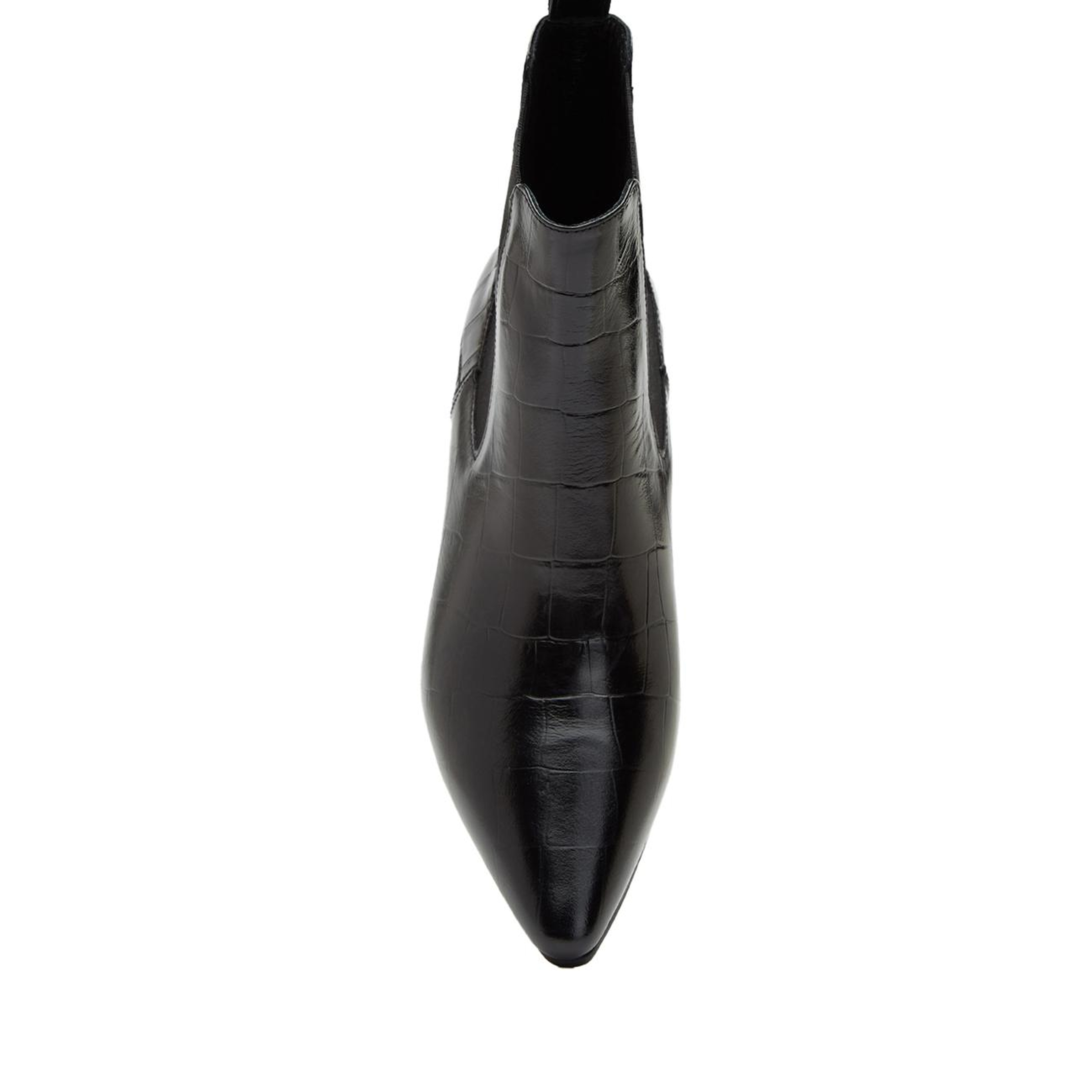 Divarese Kadın Siyah Western Kroko Desenli Deri Bot