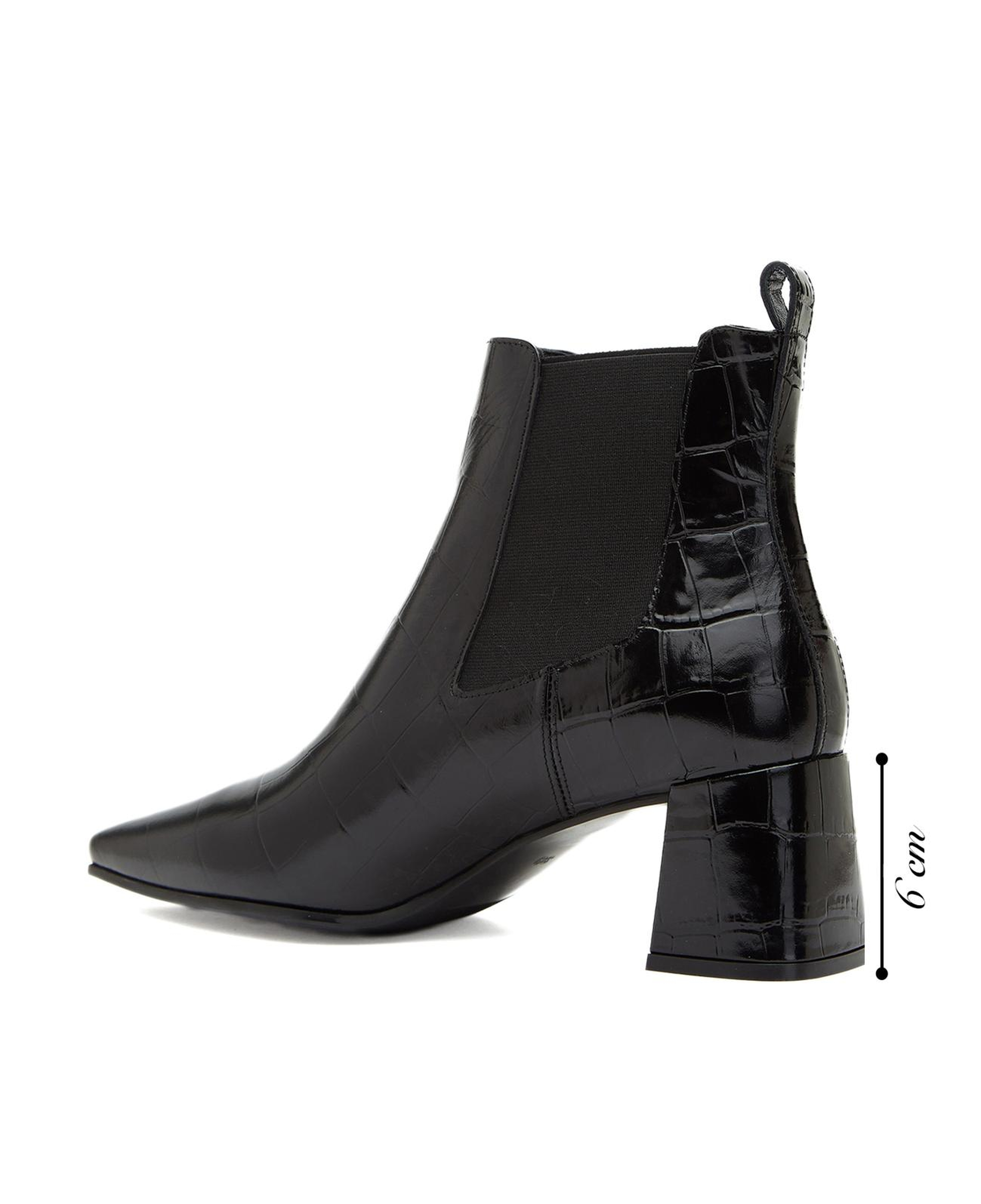 Divarese Kadın Siyah Western Kroko Desenli Deri Bot