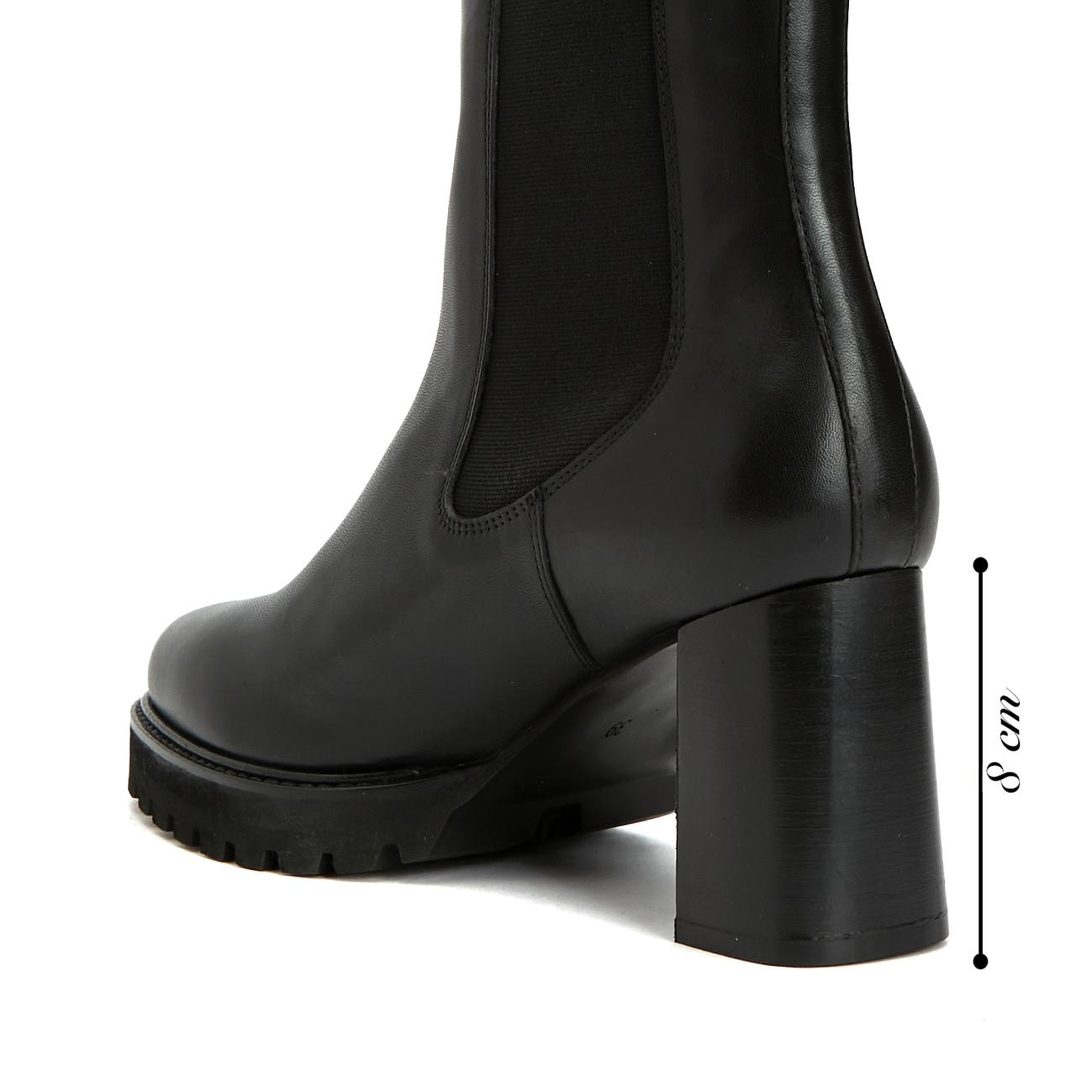 Divarese Kadın Siyah Topuklu Chelsea Deri Bot