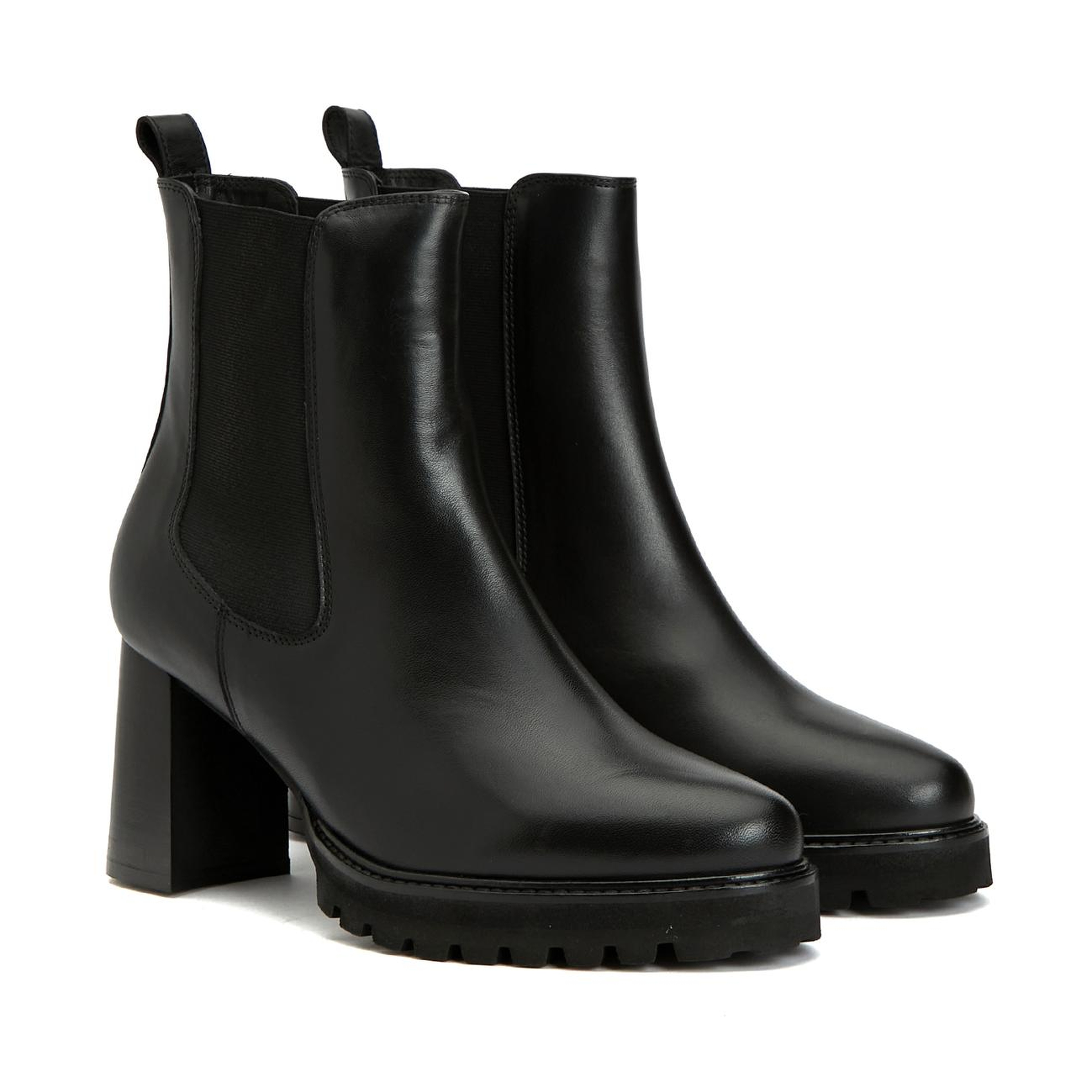 Divarese Kadın Siyah Topuklu Chelsea Deri Bot