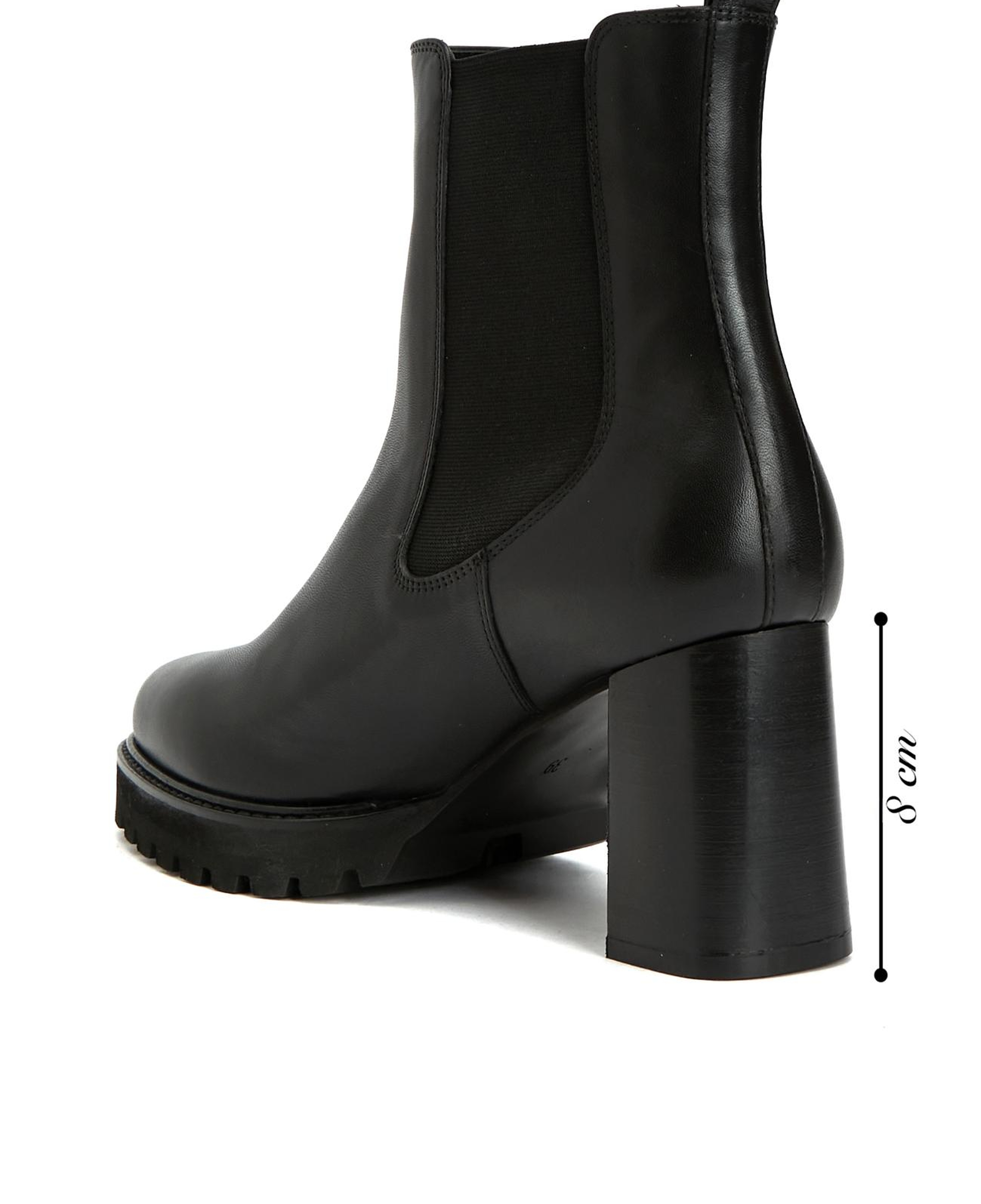 Divarese Kadın Siyah Topuklu Chelsea Deri Bot