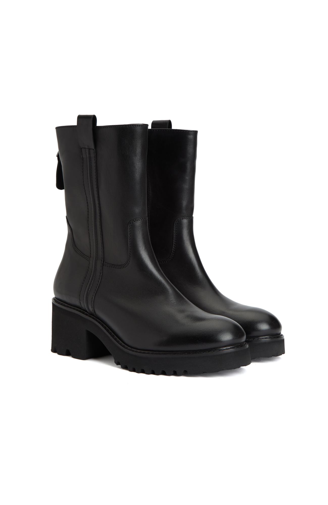 Divarese Kadın Siyah Fermuarlı Deri Bot