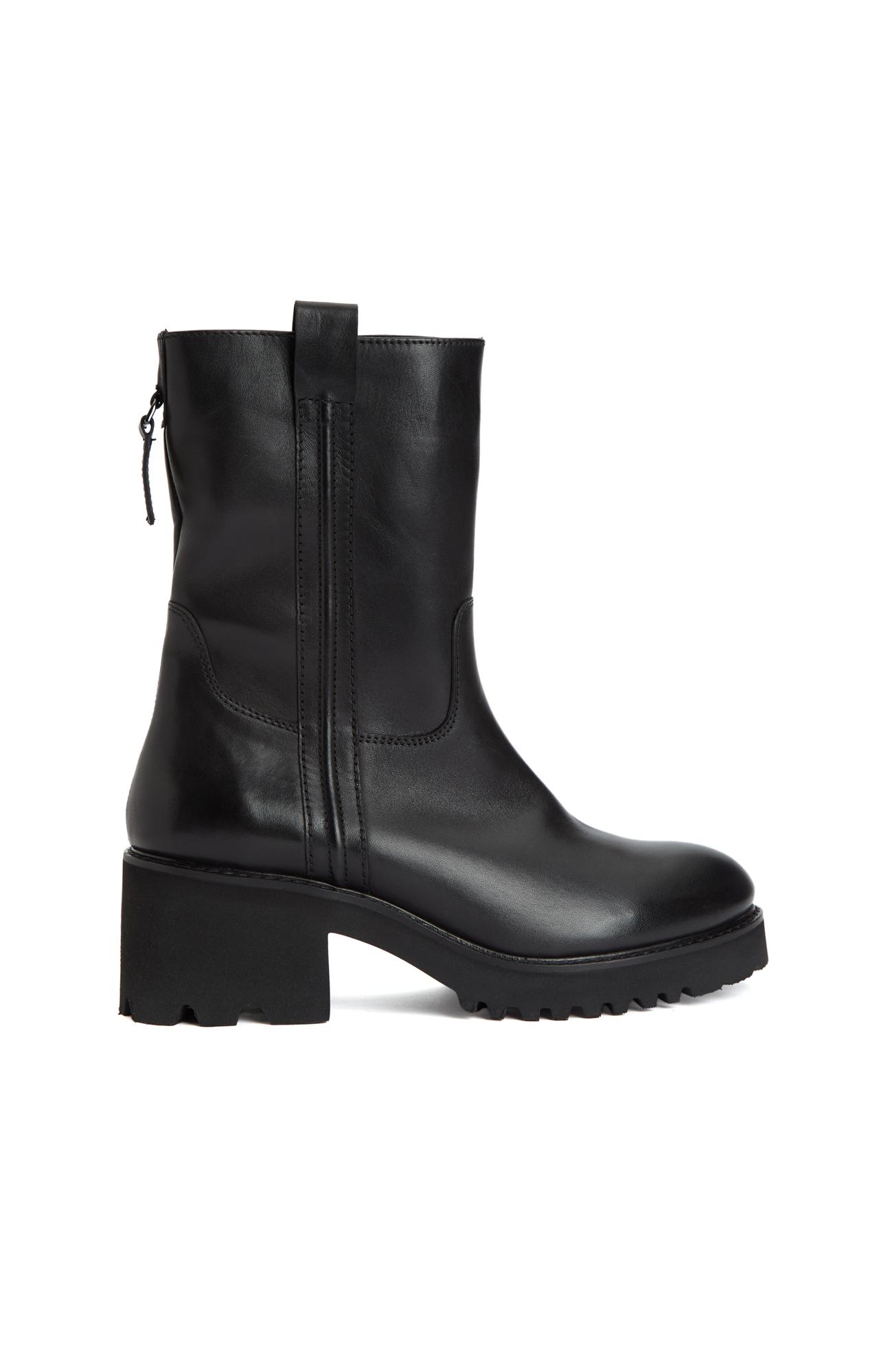 Divarese Kadın Siyah Fermuarlı Deri Bot