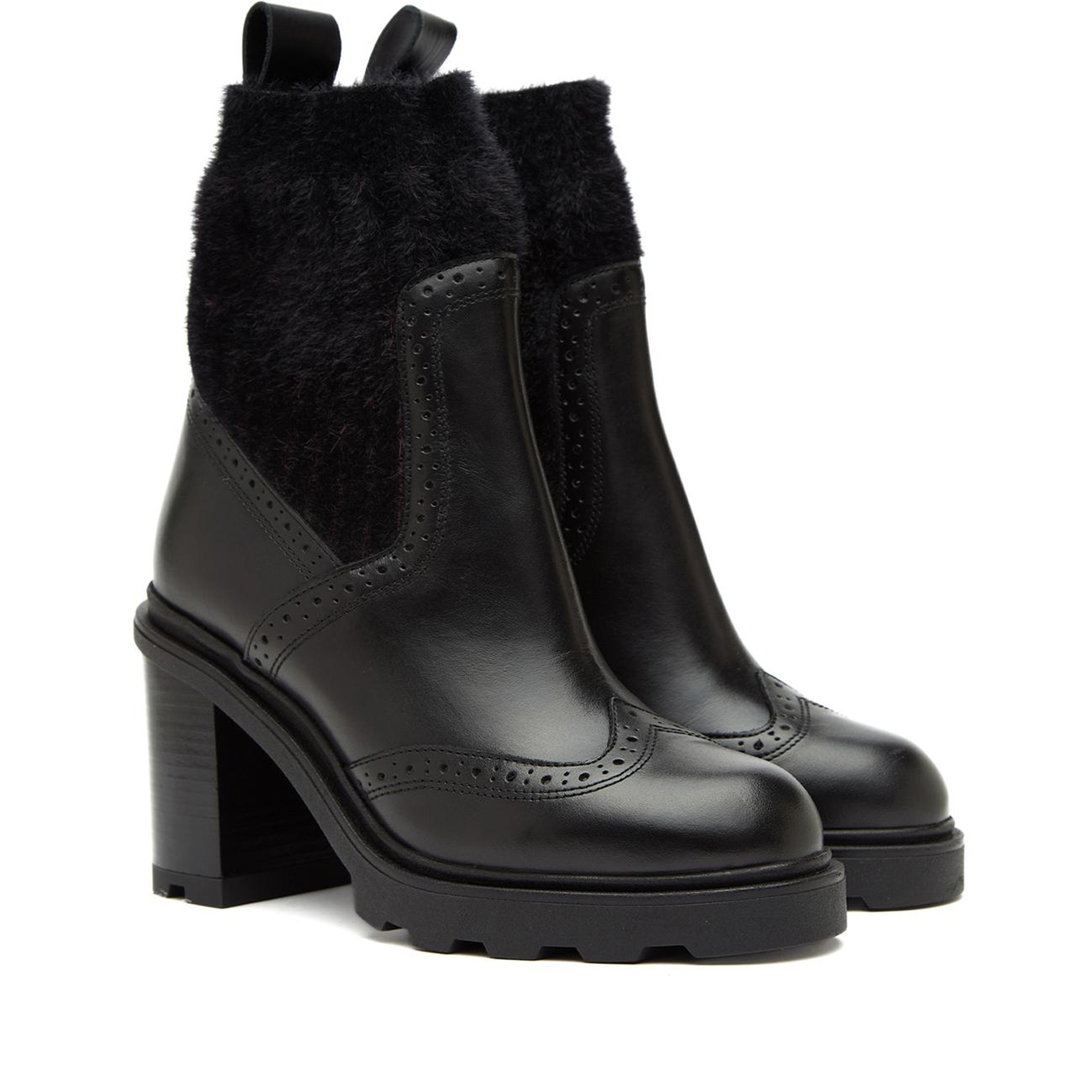 Divarese Kadın Siyah Triko Detaylı Deri Bot