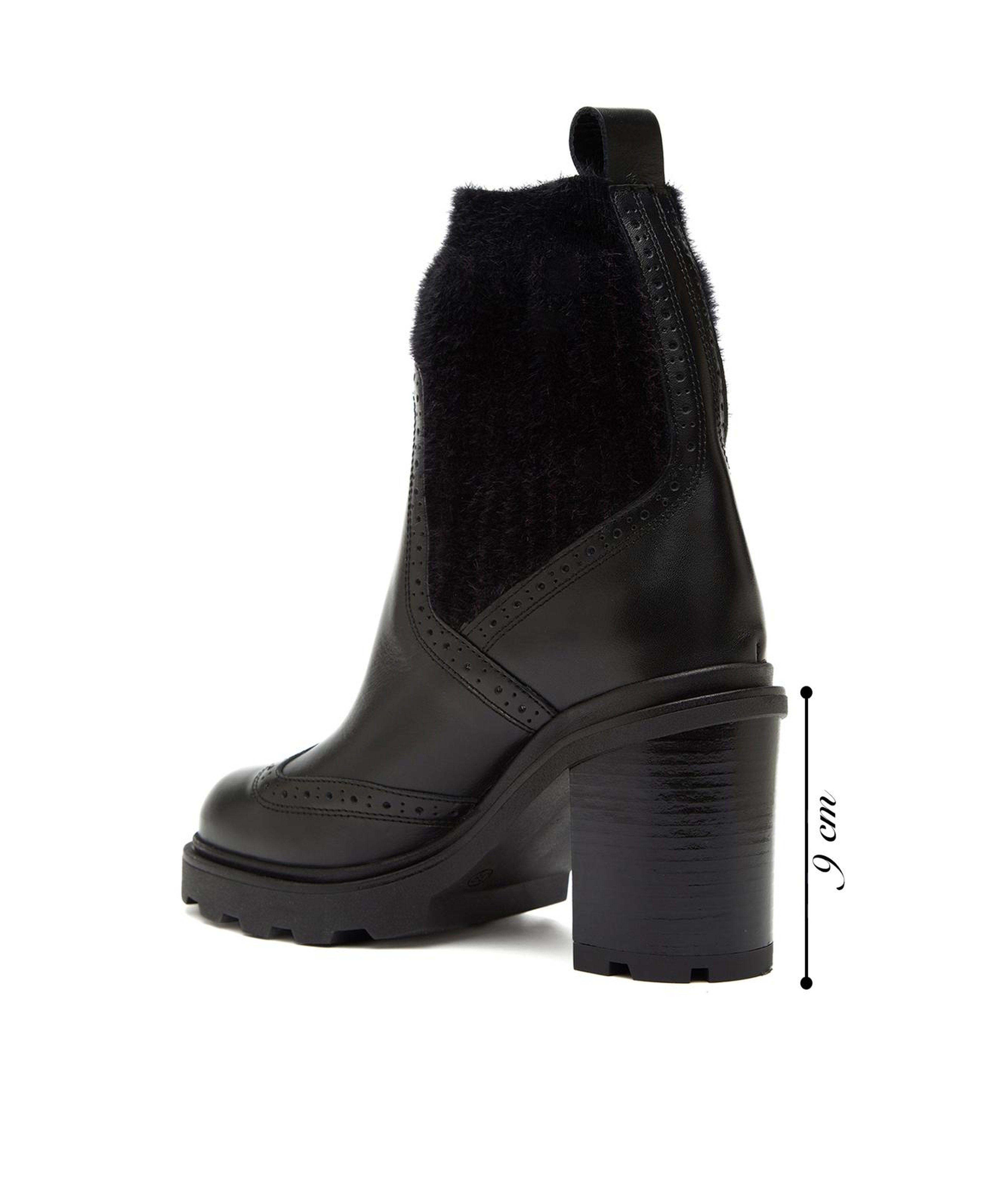 Divarese Kadın Siyah Triko Detaylı Deri Bot