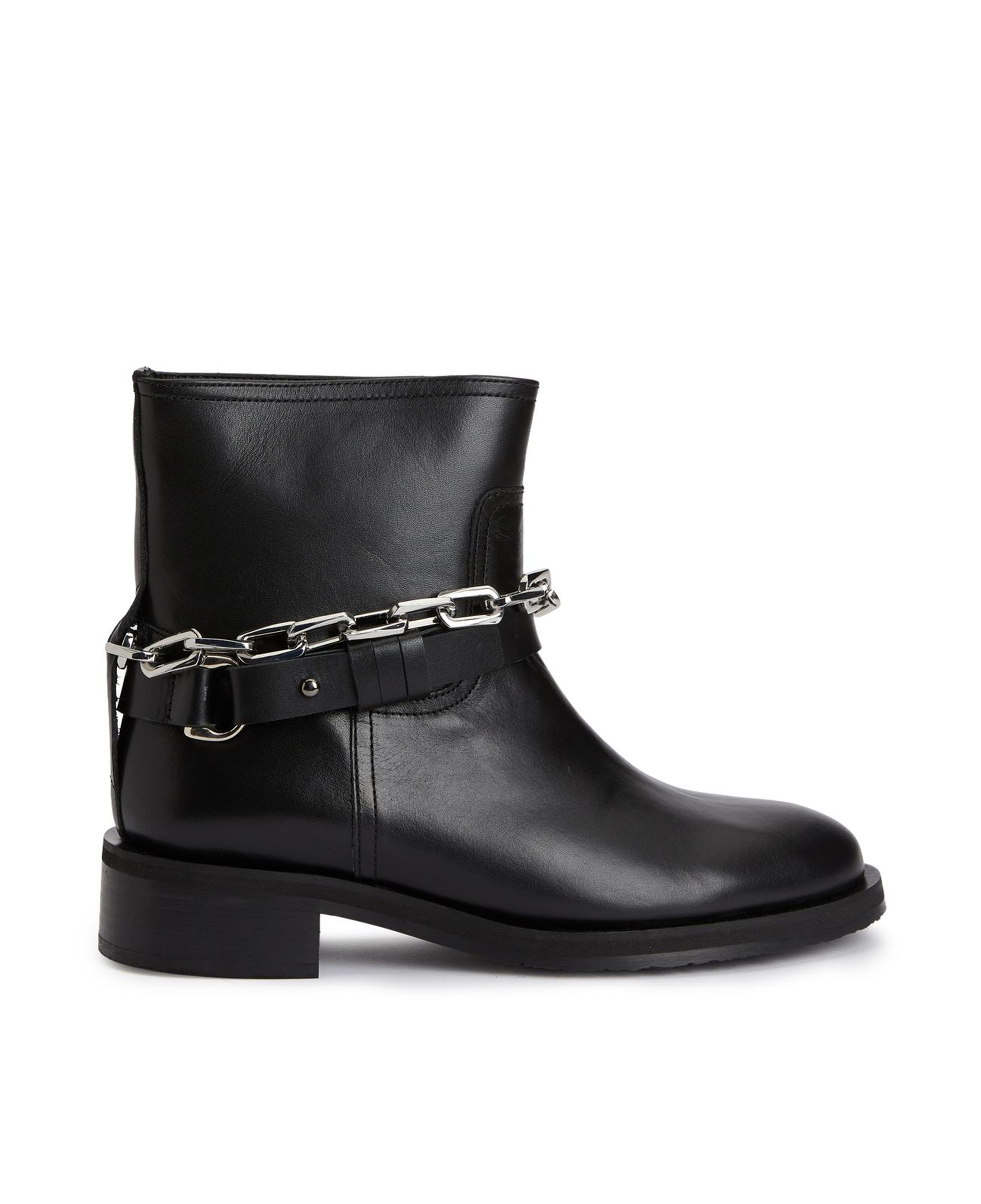 Divarese Kadın Siyah Zincir Detaylı Deri Western Bot