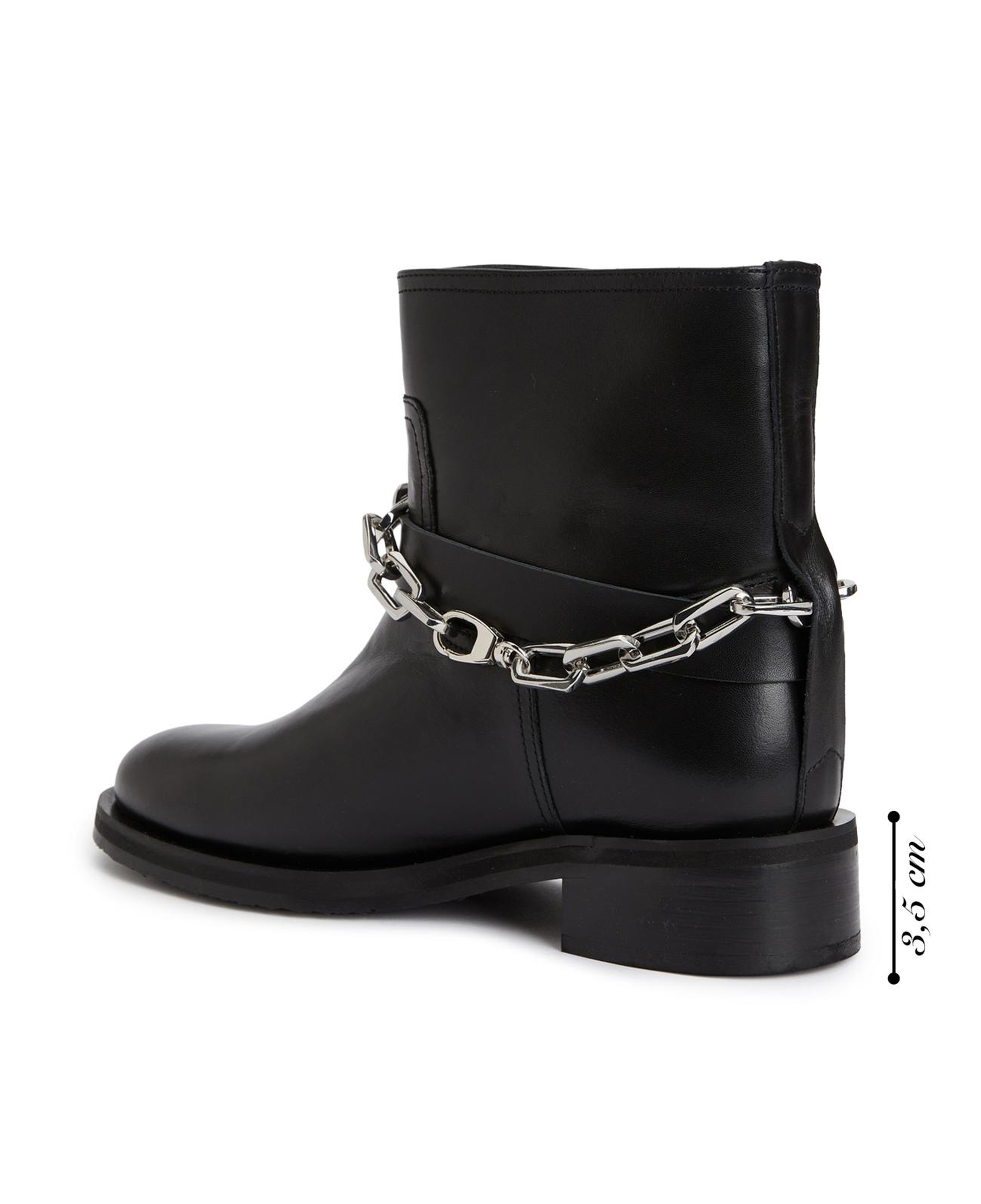 Divarese Kadın Siyah Zincir Detaylı Deri Western Bot