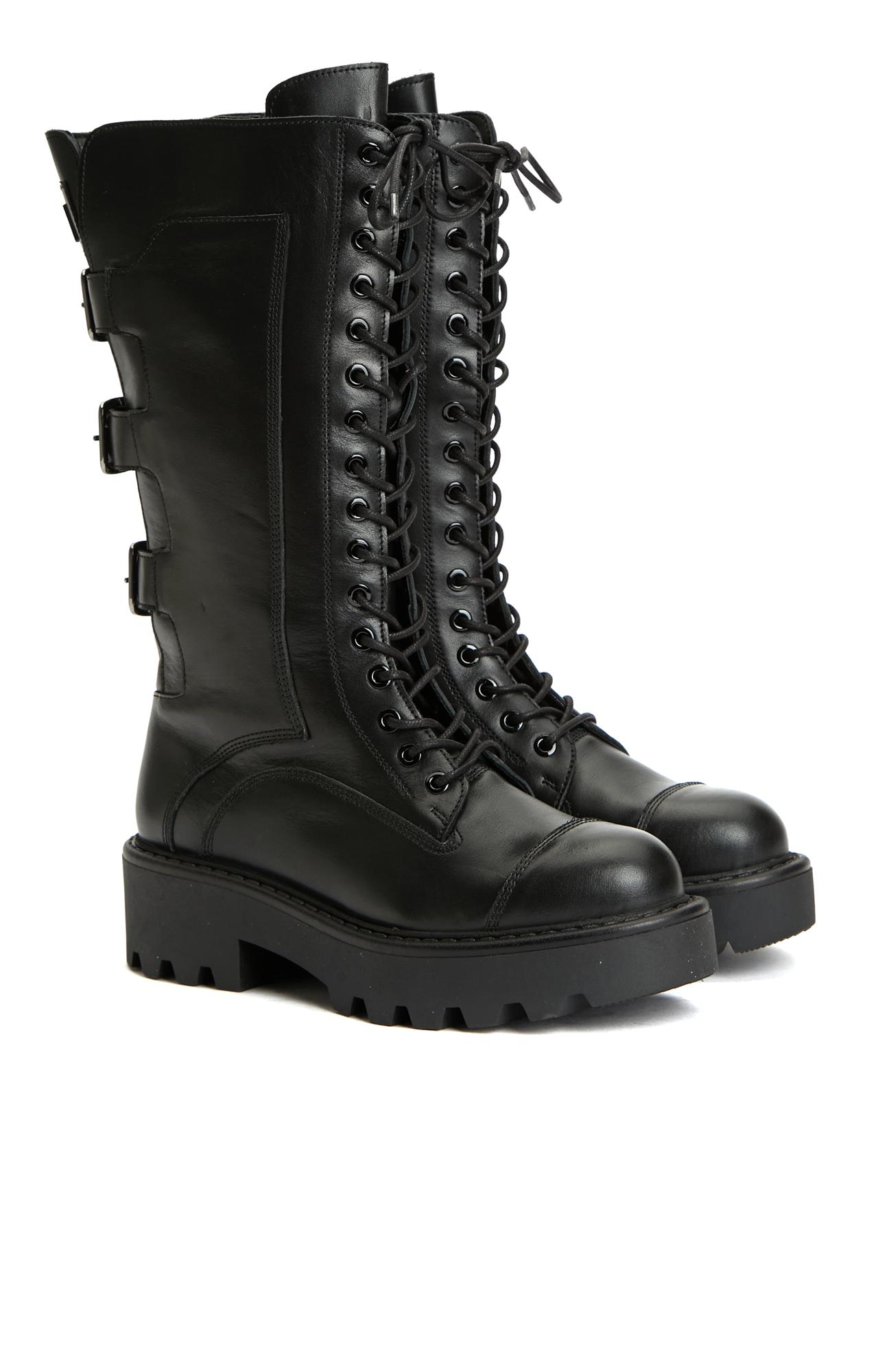 Divarese Kadın Siyah Deri Postal Bot