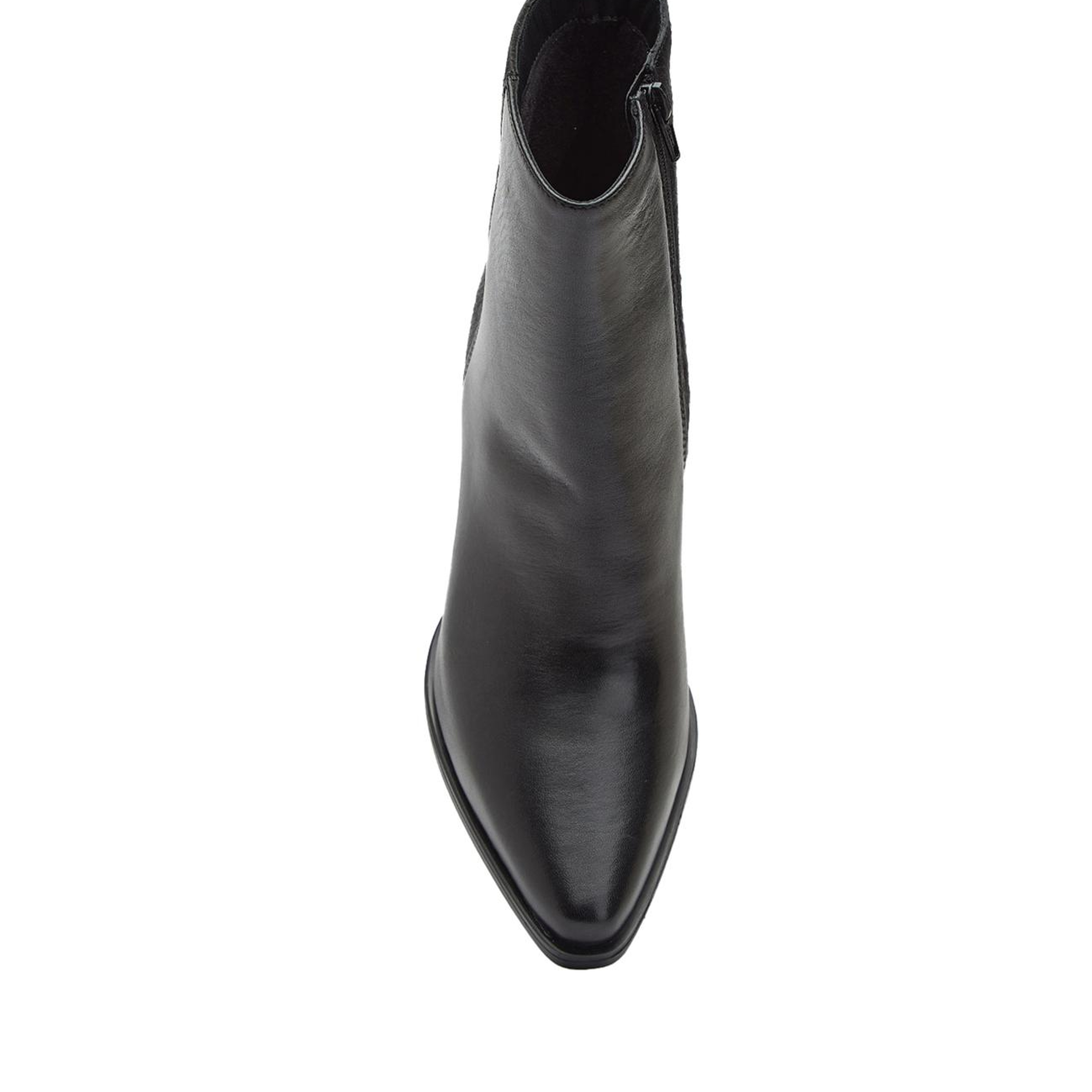 Divarese Kadın Siyah Tay Tüyü Detaylı Western Deri Bot