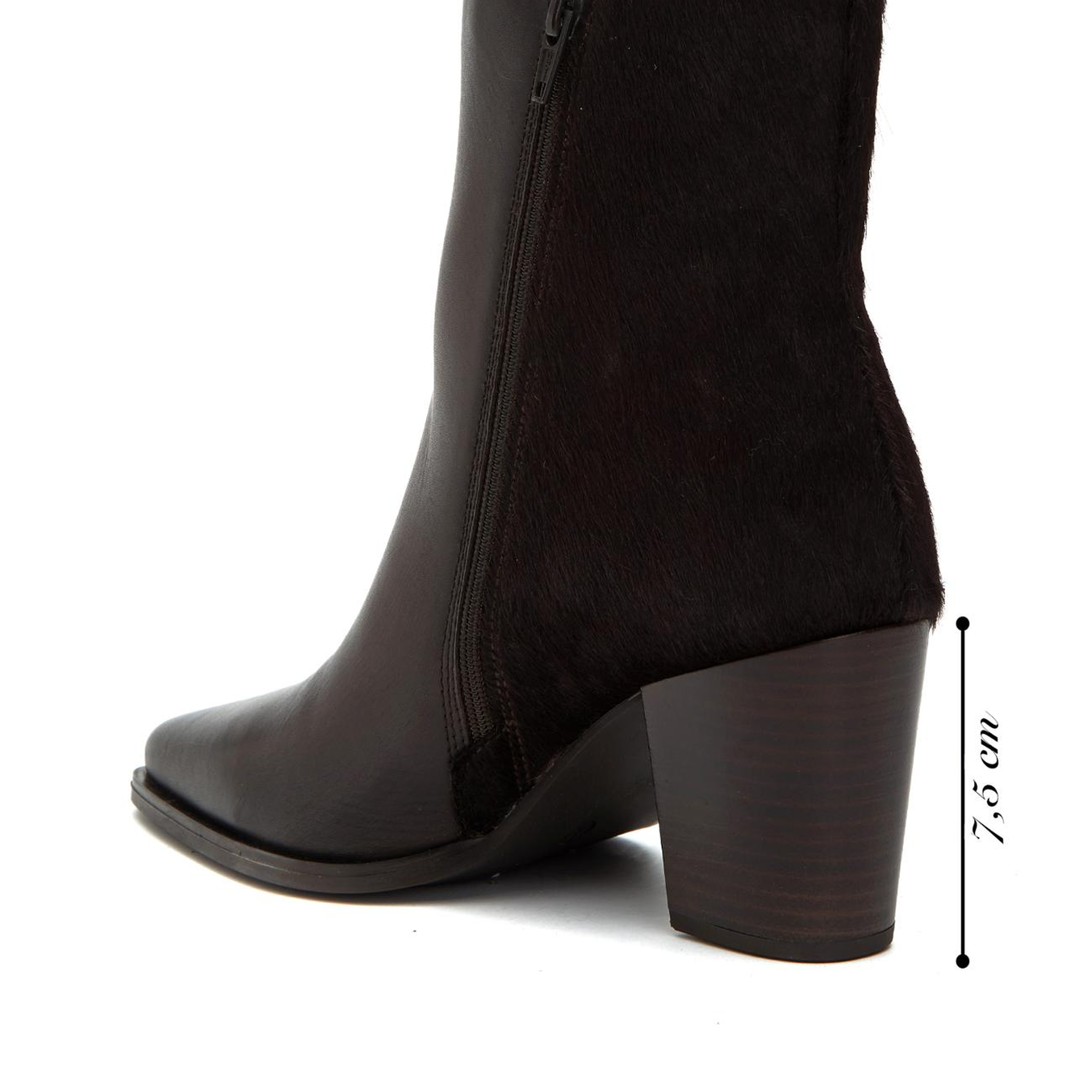 Divarese Kadın Kahverengi Tay Tüyü Detaylı Western Deri Bot