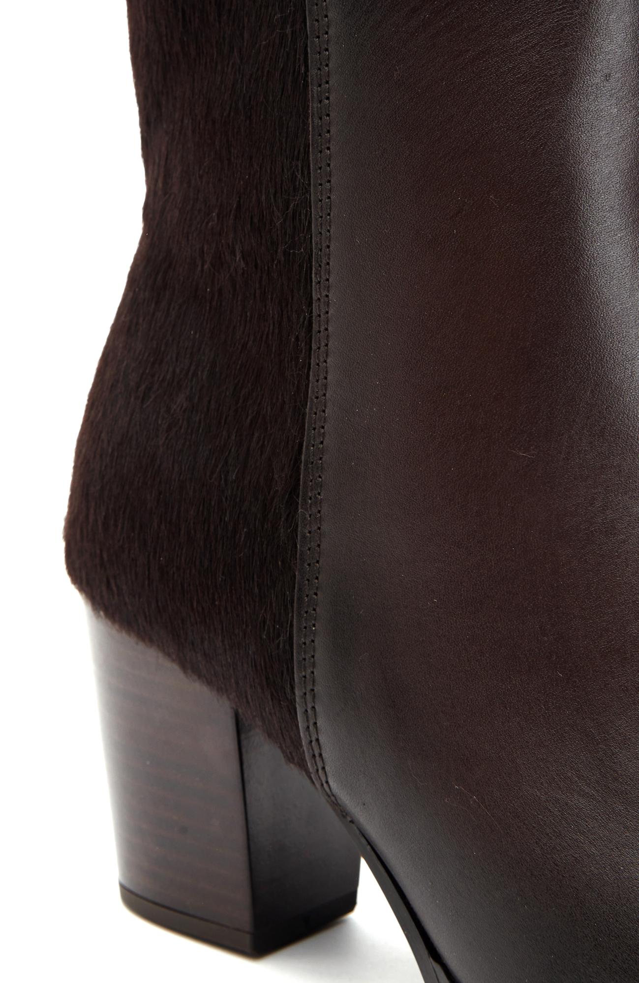 Divarese Kadın Kahverengi Tay Tüyü Detaylı Western Deri Bot