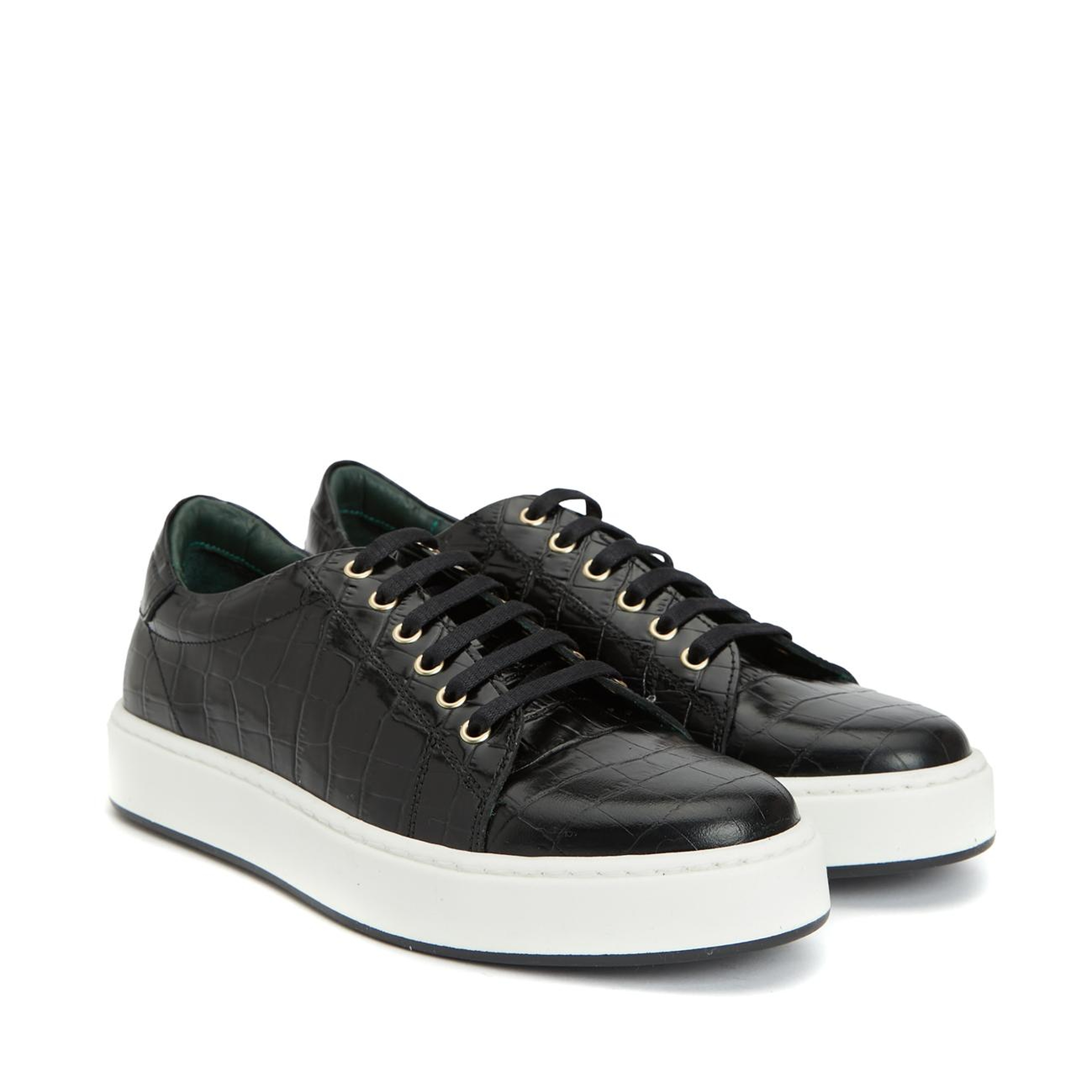 George Hogg Kadın Siyah Deri Sneaker