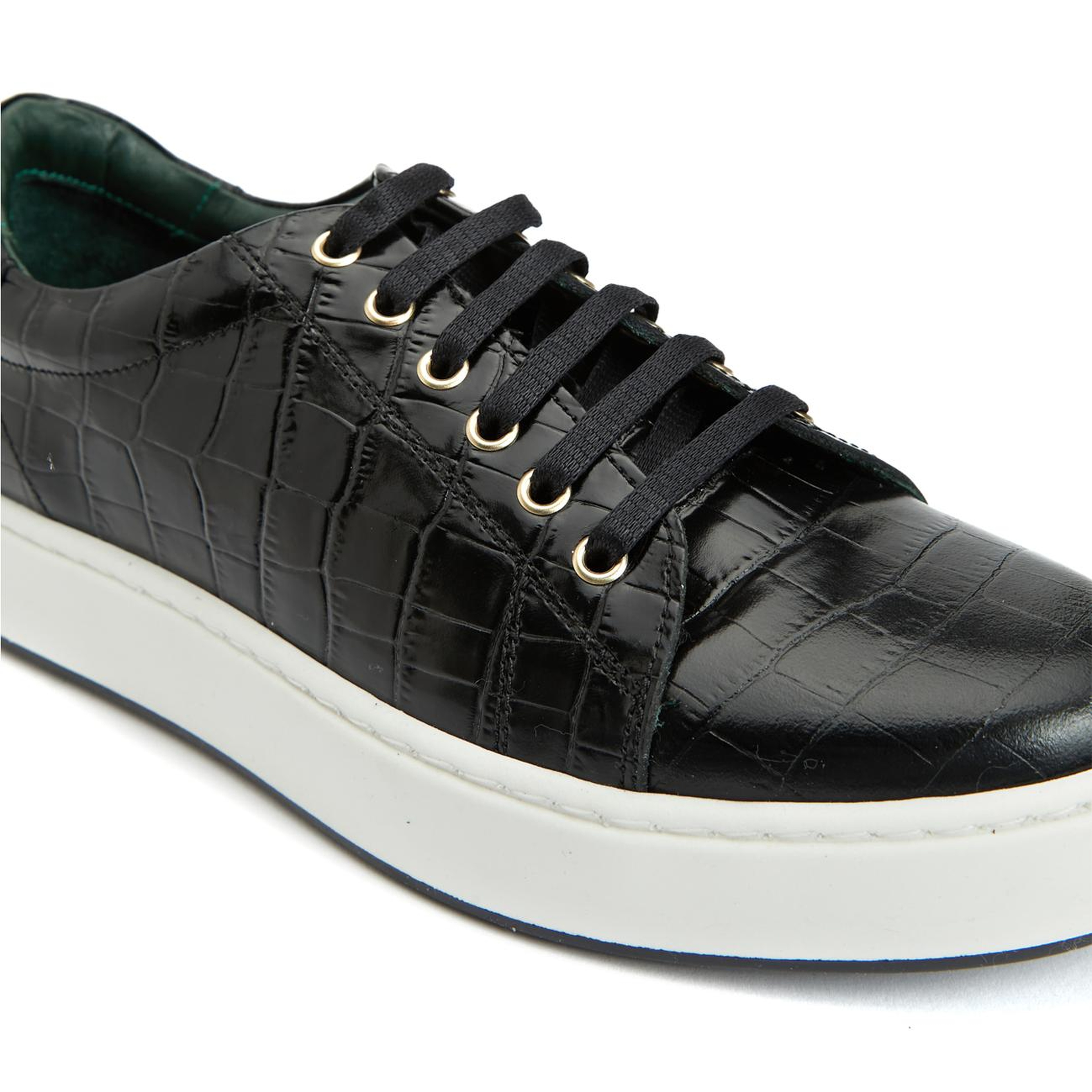 George Hogg Kadın Siyah Deri Sneaker