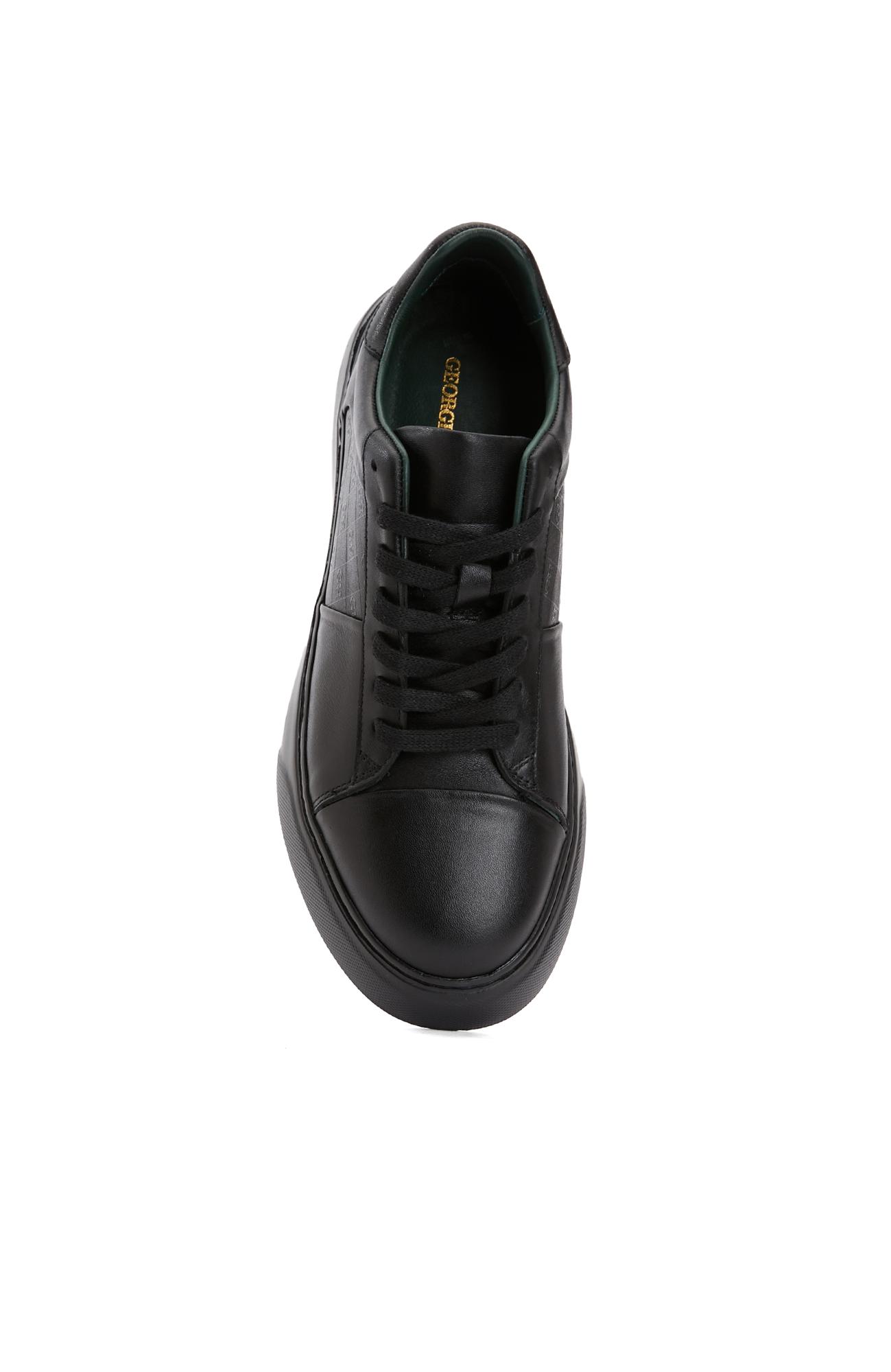 George Hogg Kadın Siyah Deri Sneaker