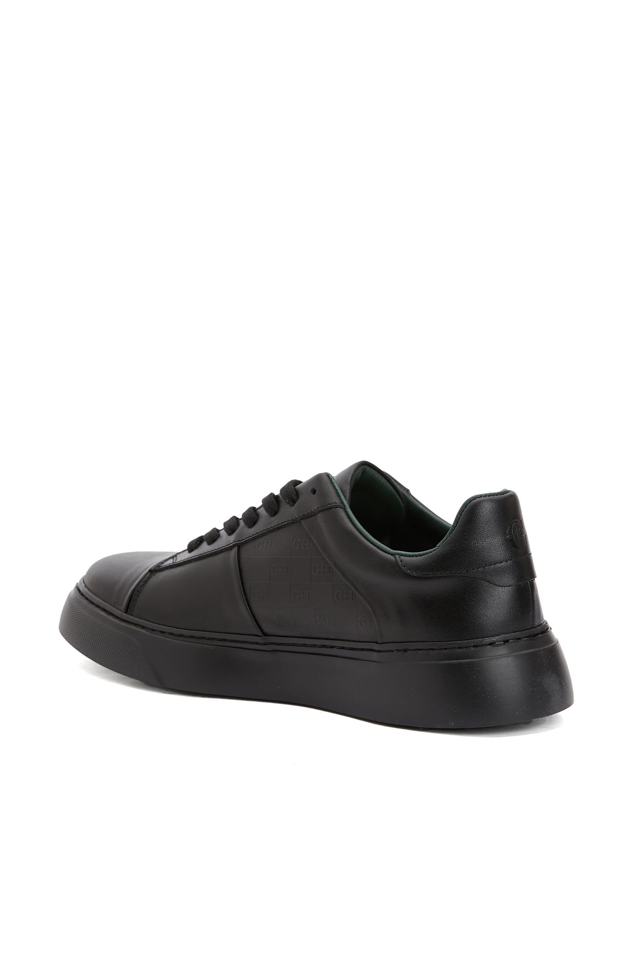George Hogg Kadın Siyah Deri Sneaker