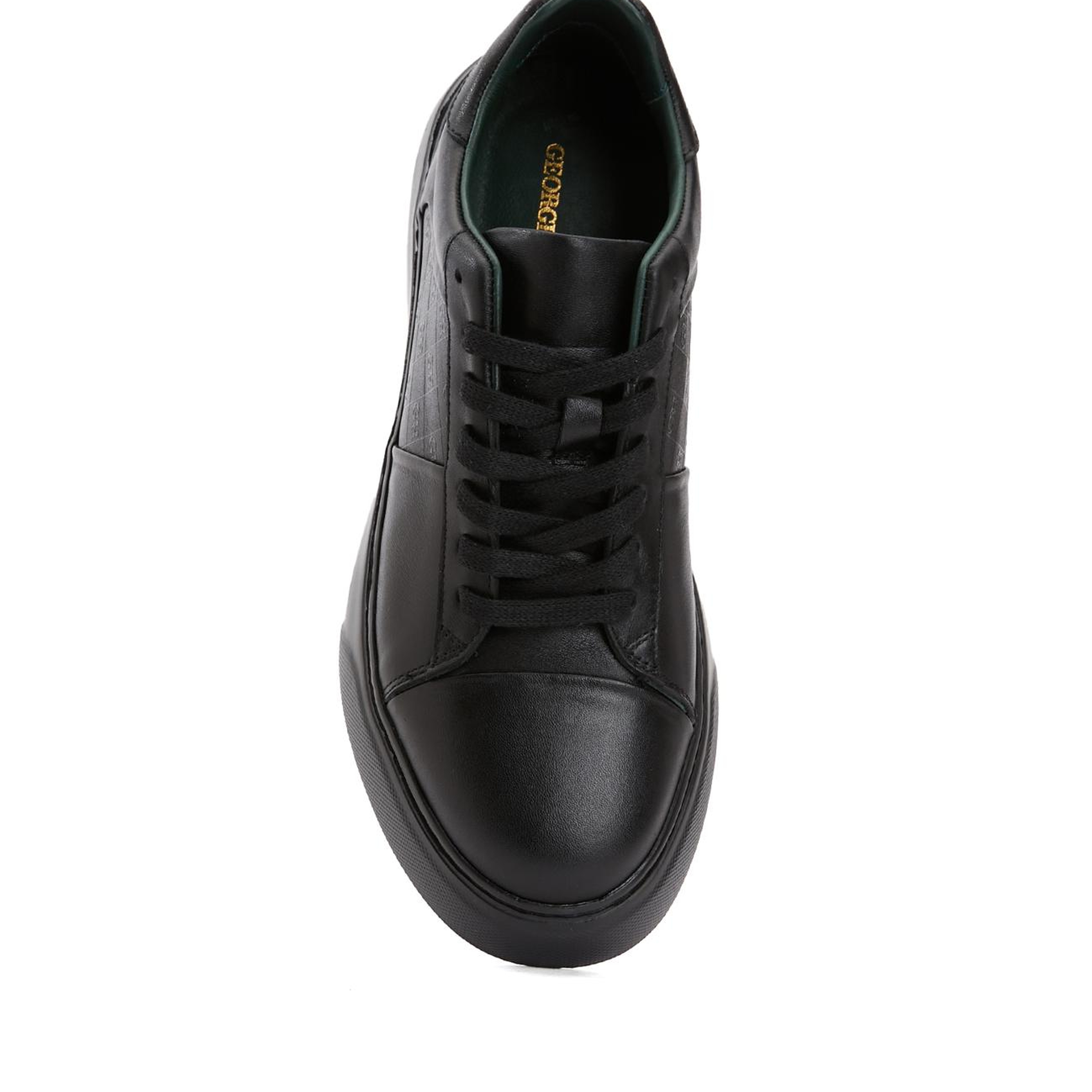 George Hogg Kadın Siyah Deri Sneaker