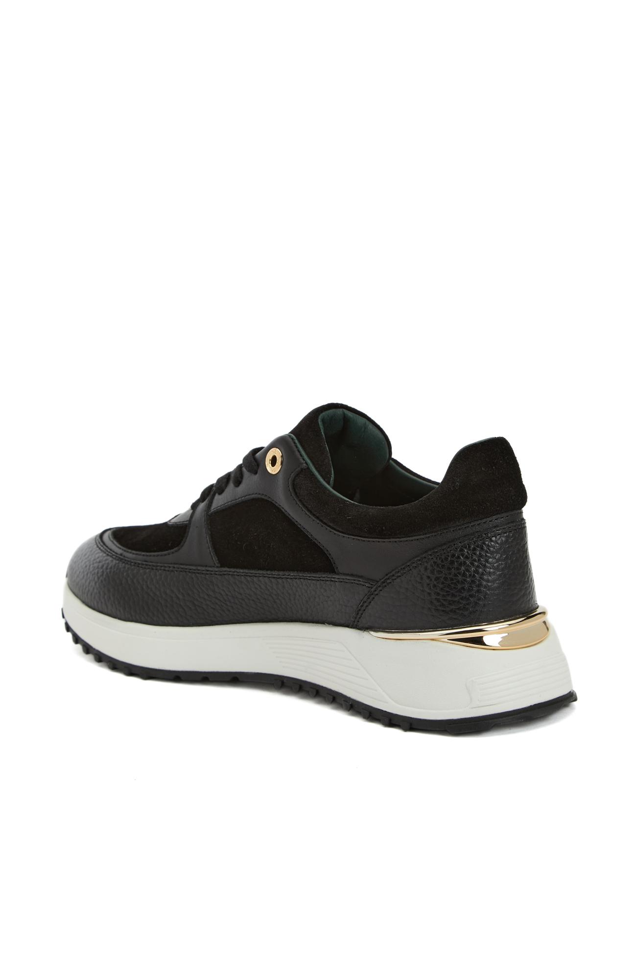 George Hogg Kadın Siyah Nakış Detaylı Deri Sneaker