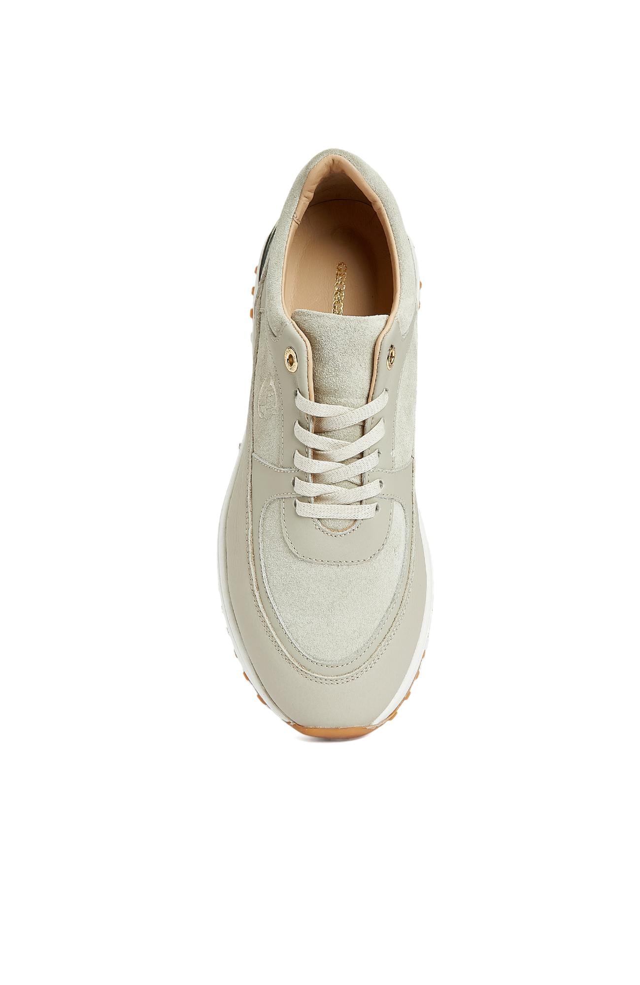 George Hogg Kadın Bej Desenli Deri Sneaker