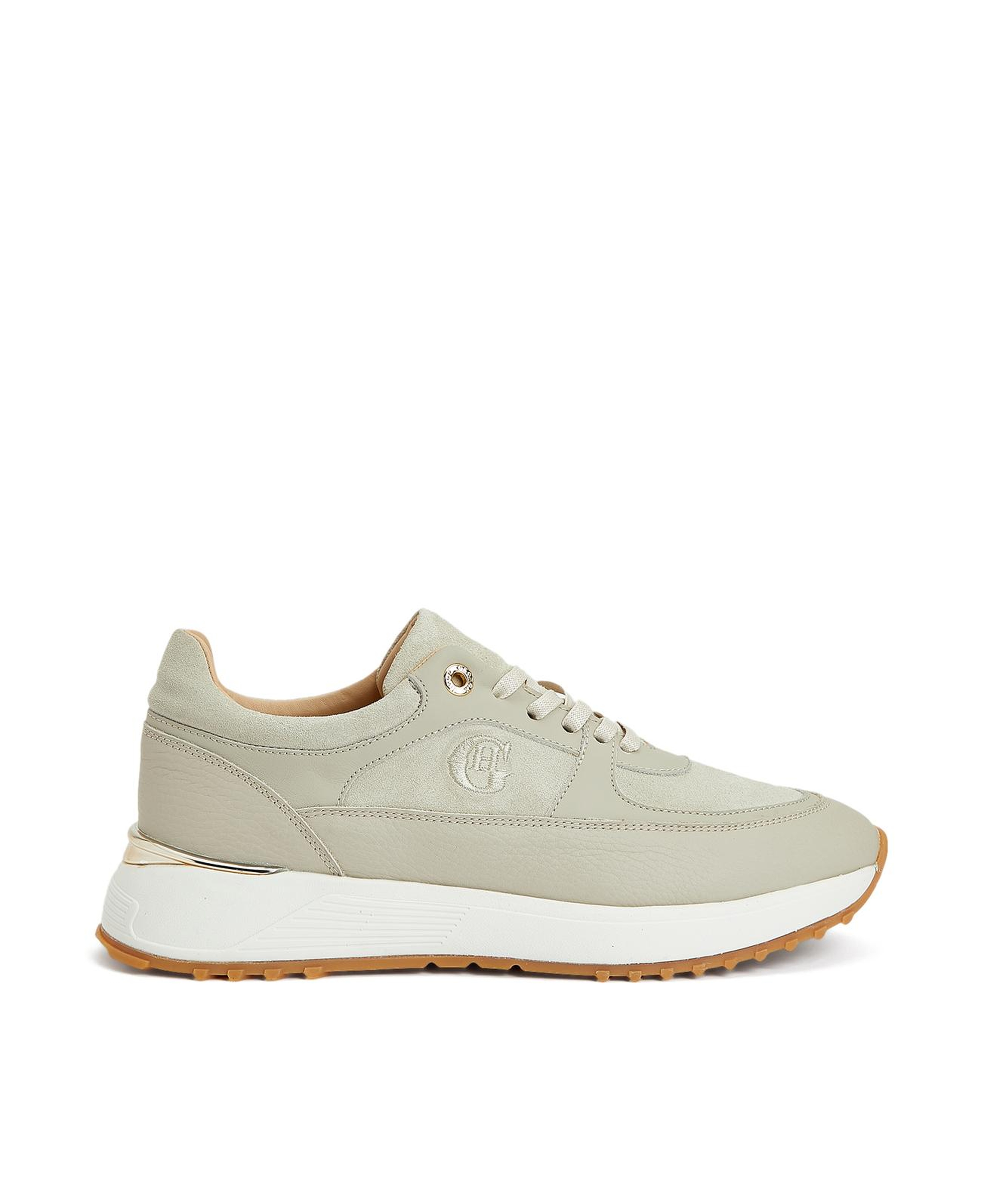 George Hogg Kadın Bej Desenli Deri Sneaker