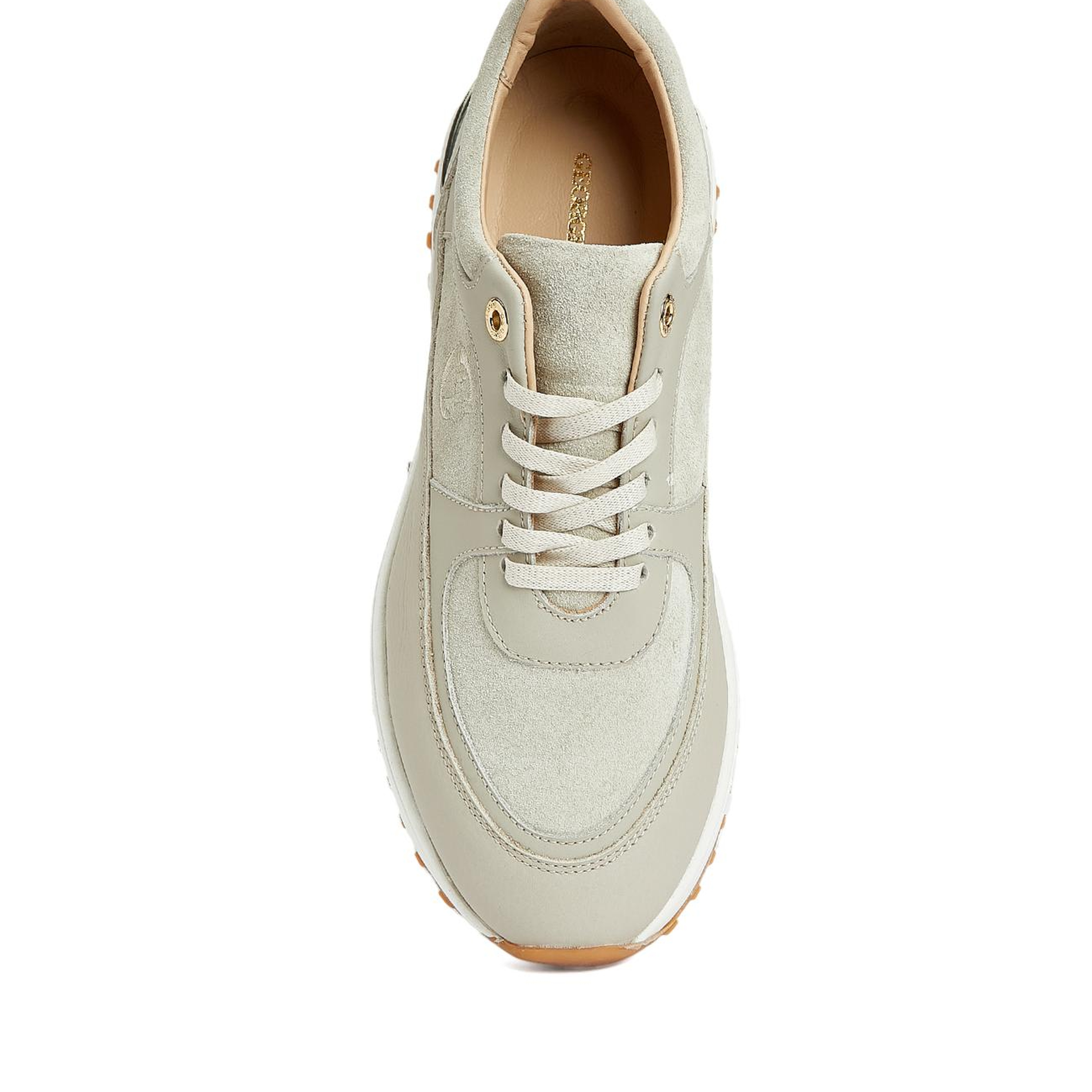 George Hogg Kadın Bej Desenli Deri Sneaker