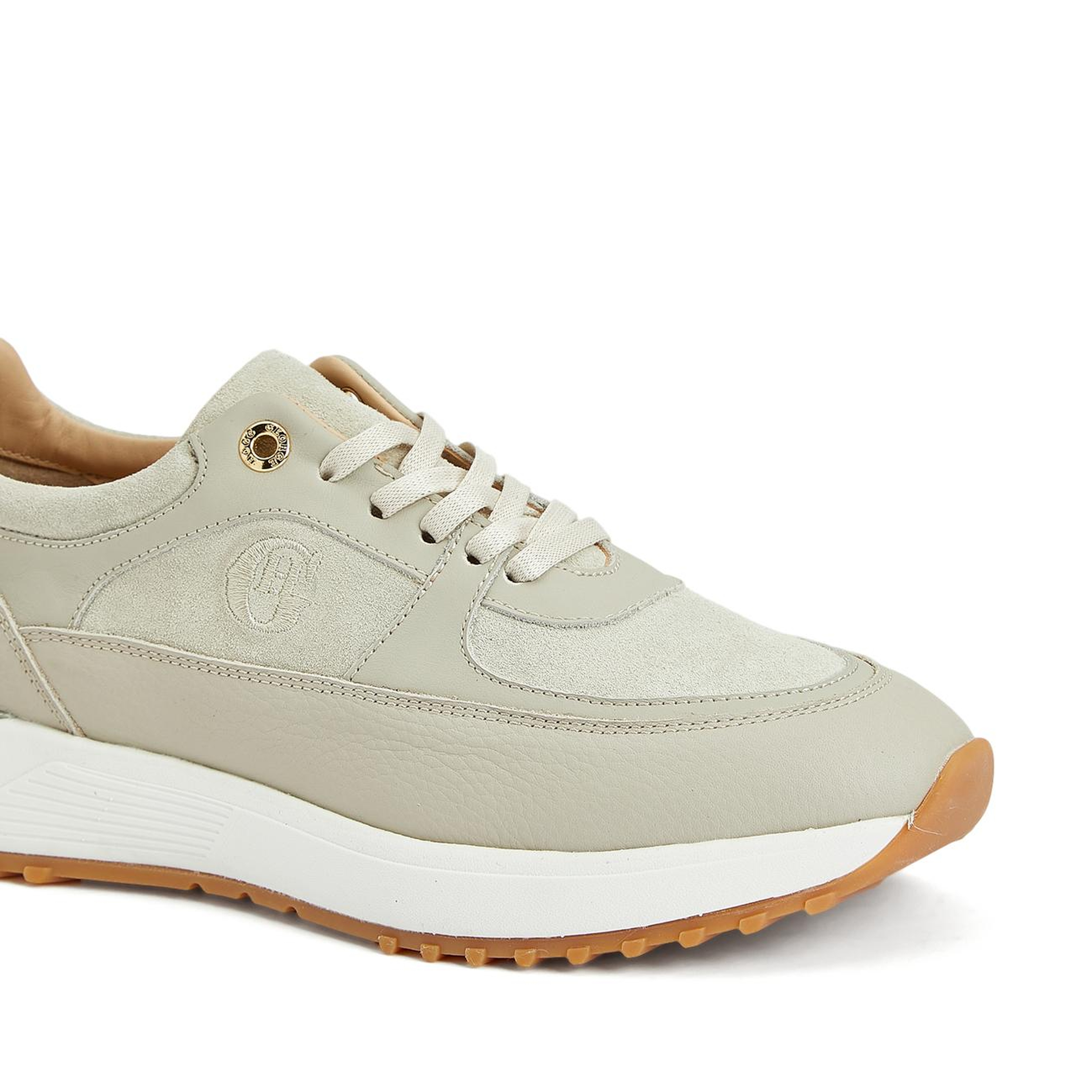 George Hogg Kadın Bej Desenli Deri Sneaker