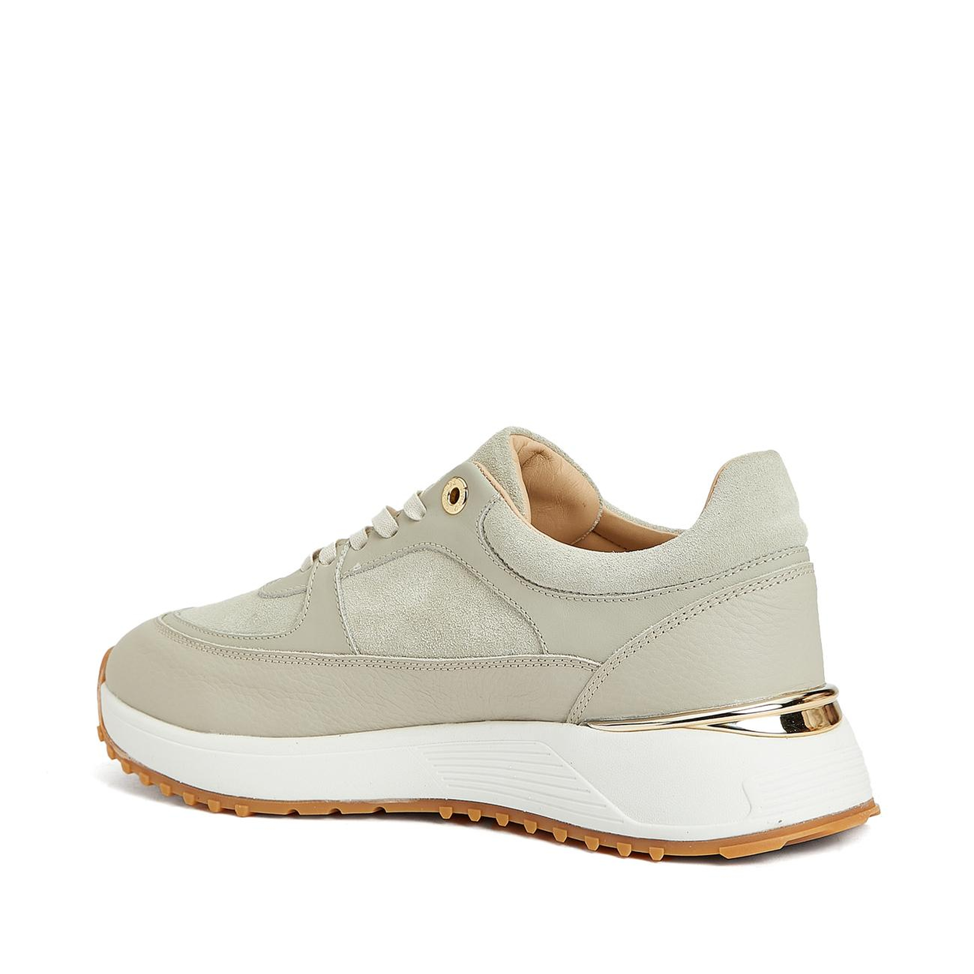 George Hogg Kadın Bej Desenli Deri Sneaker