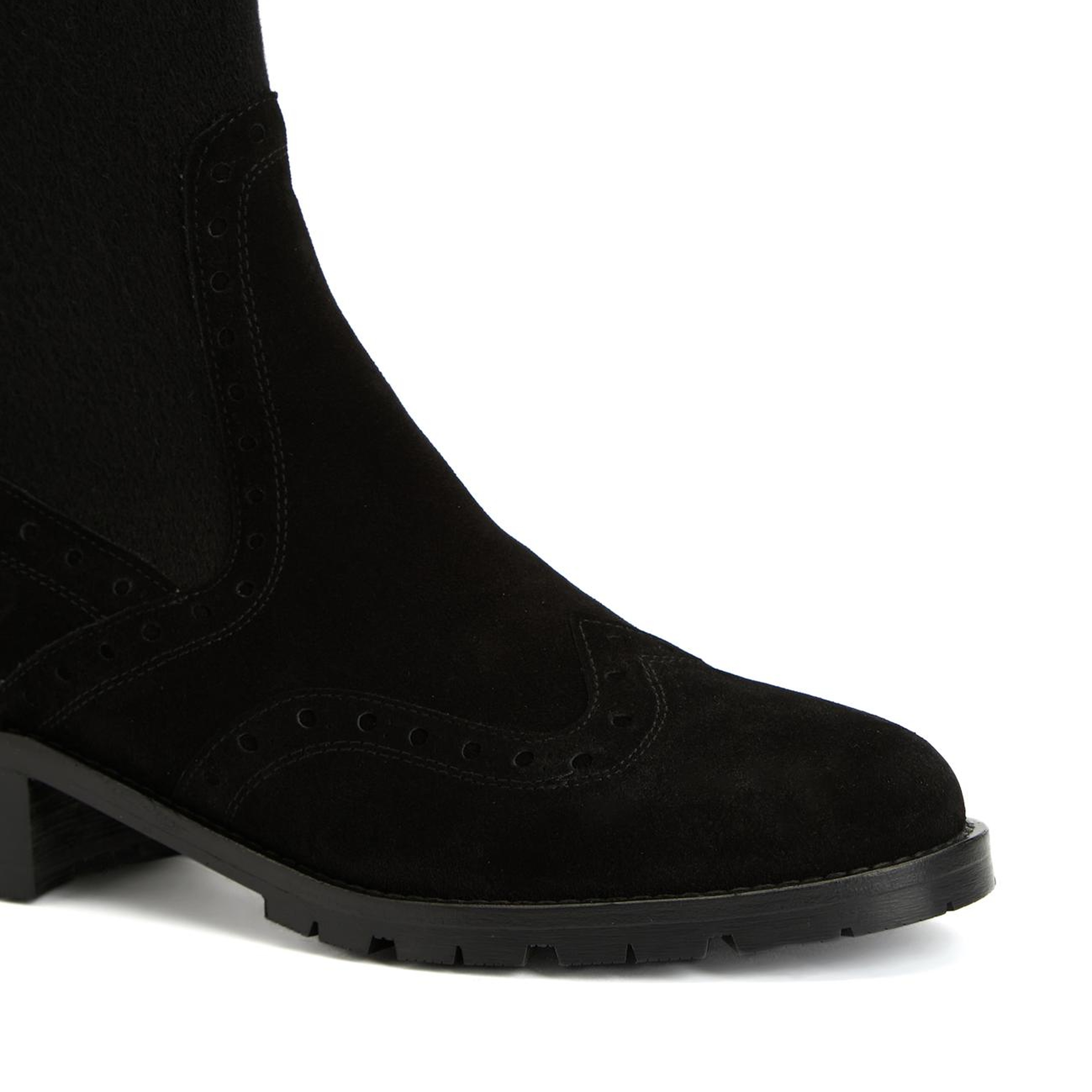 George Hogg Kadın Siyah Chelsea Süet Deri Bot