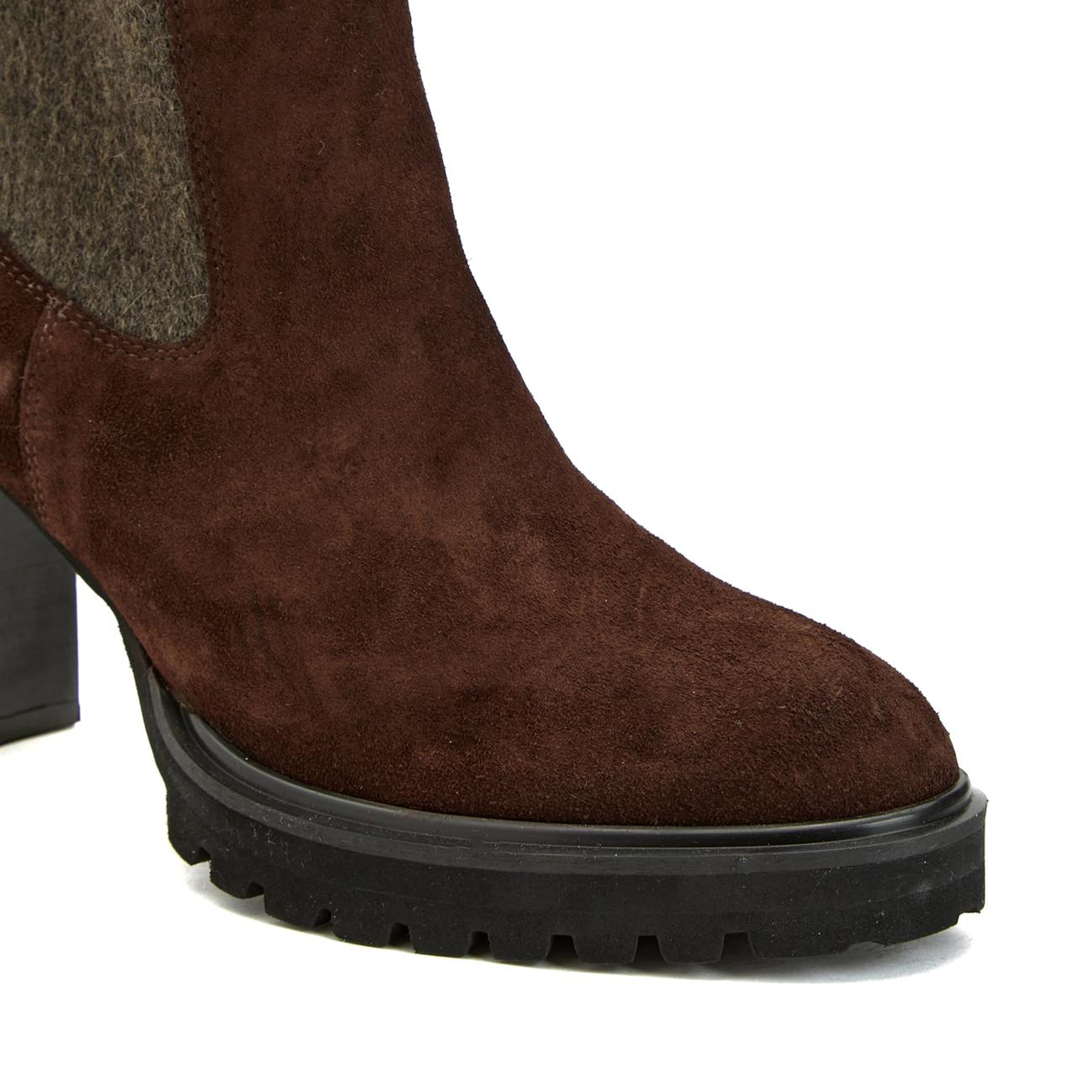 George Hogg Kadın Acı Kahve Topuklu Chelsea Deri Bot