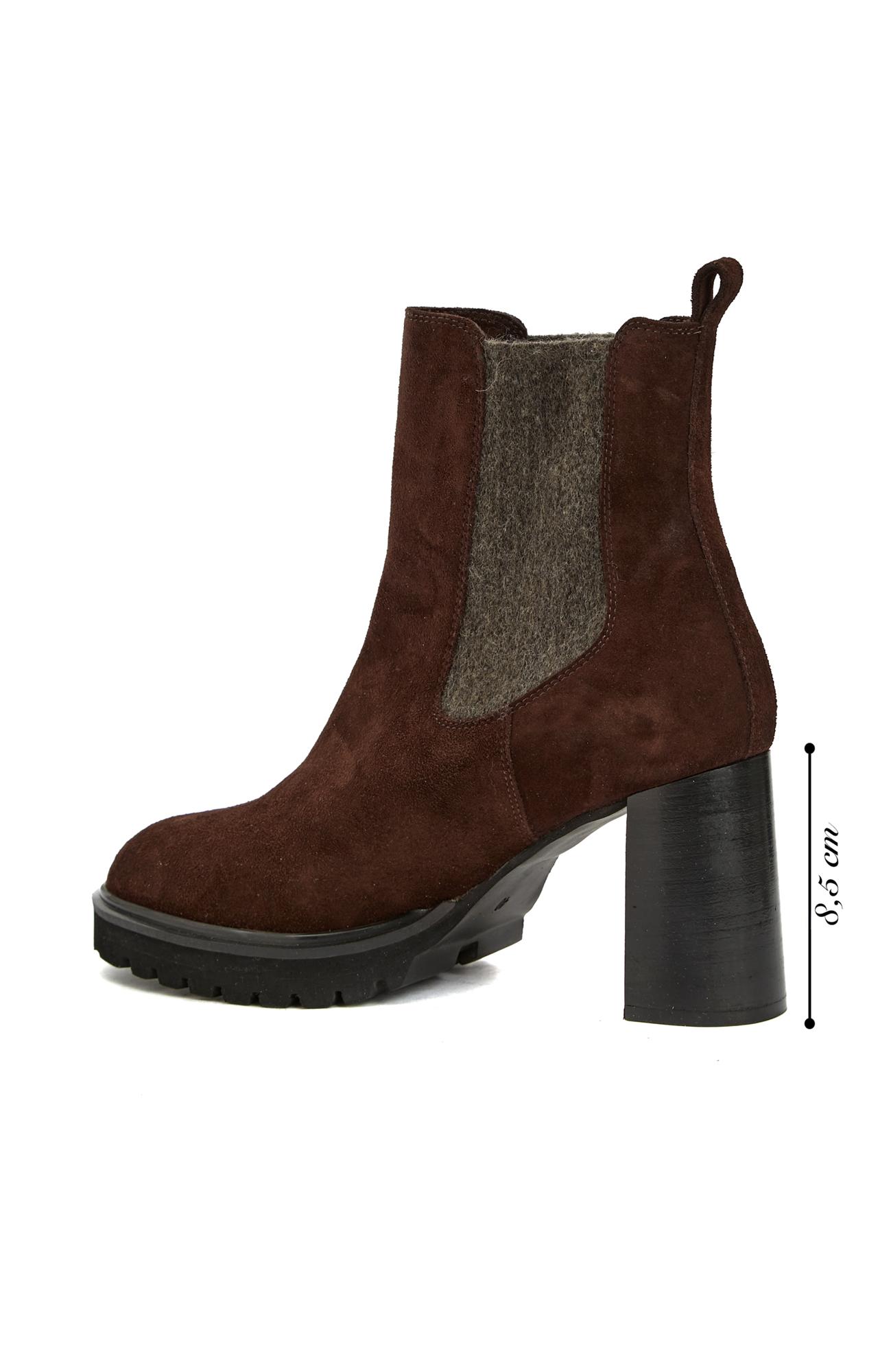 George Hogg Kadın Acı Kahve Topuklu Chelsea Deri Bot