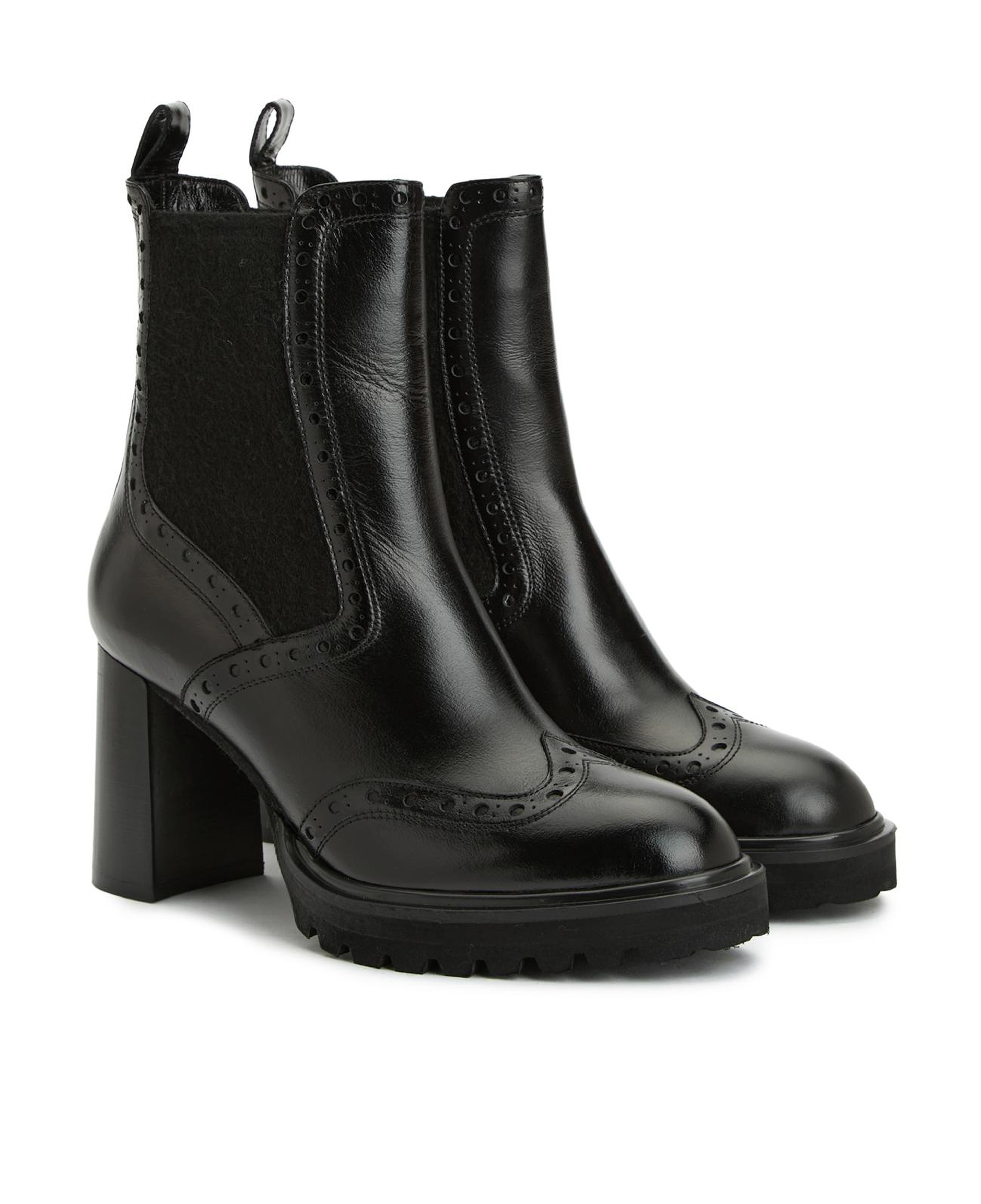 George Hogg Kadın Siyah Topuklu Chelsea Deri Bot