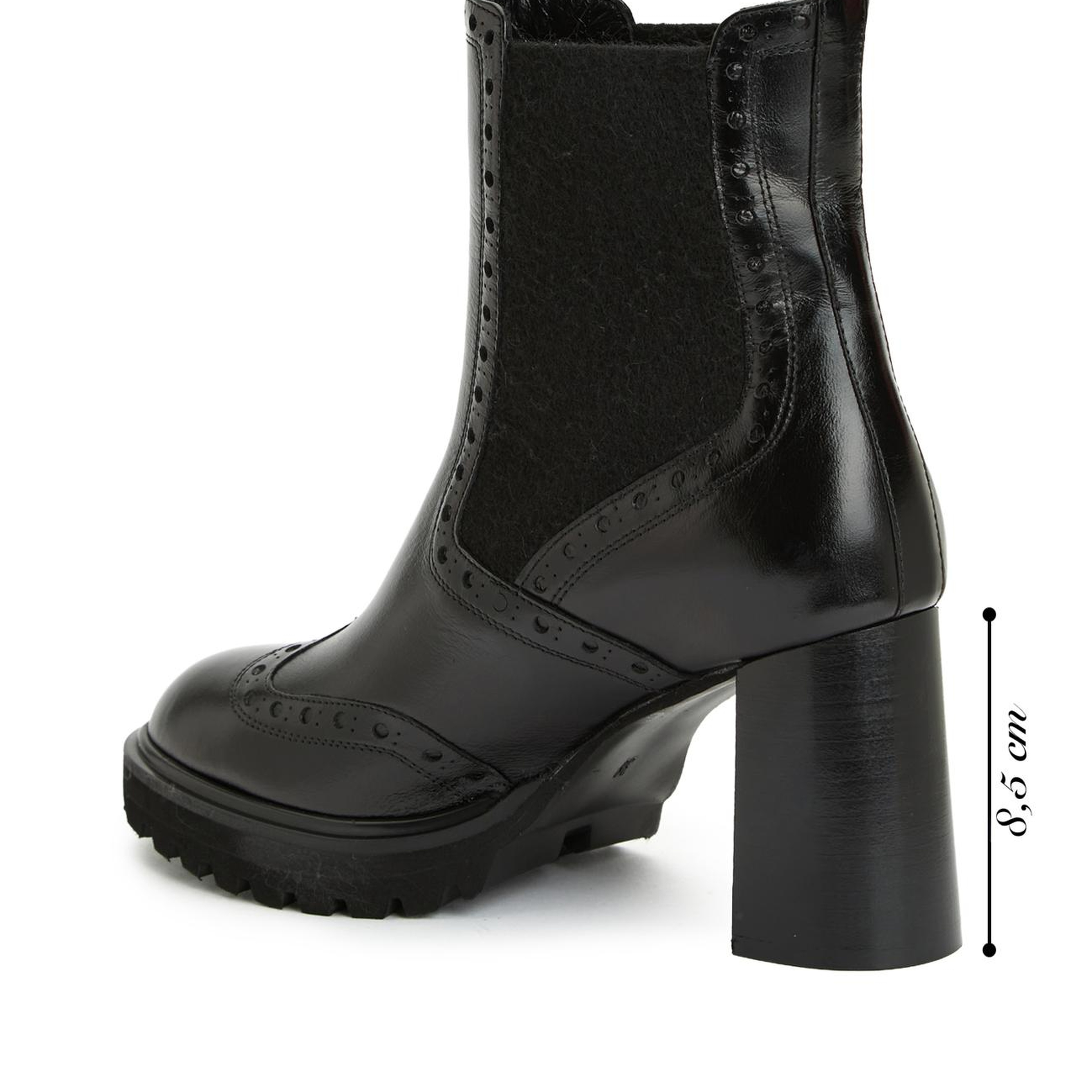 George Hogg Kadın Siyah Topuklu Chelsea Deri Bot