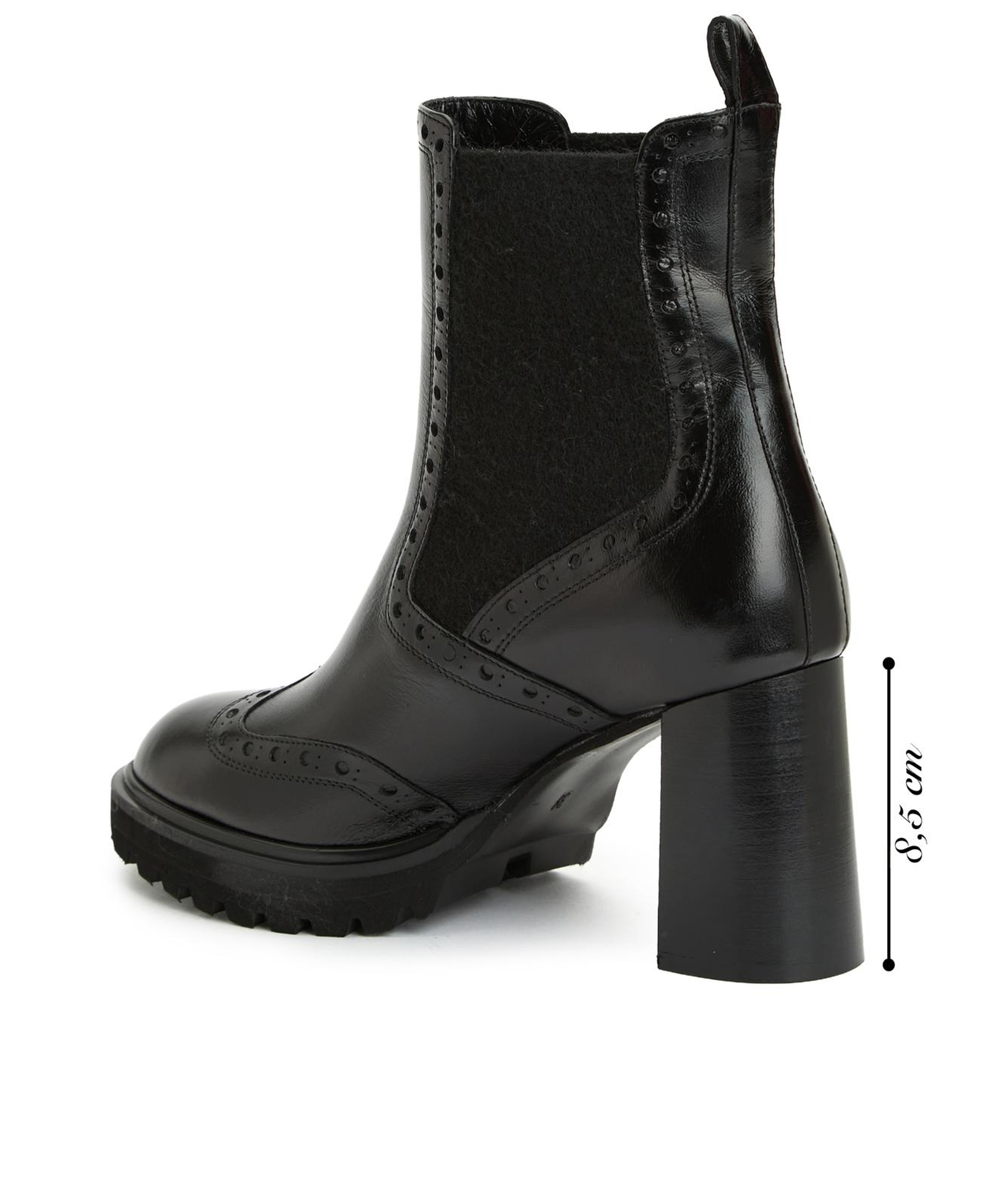 George Hogg Kadın Siyah Topuklu Chelsea Deri Bot