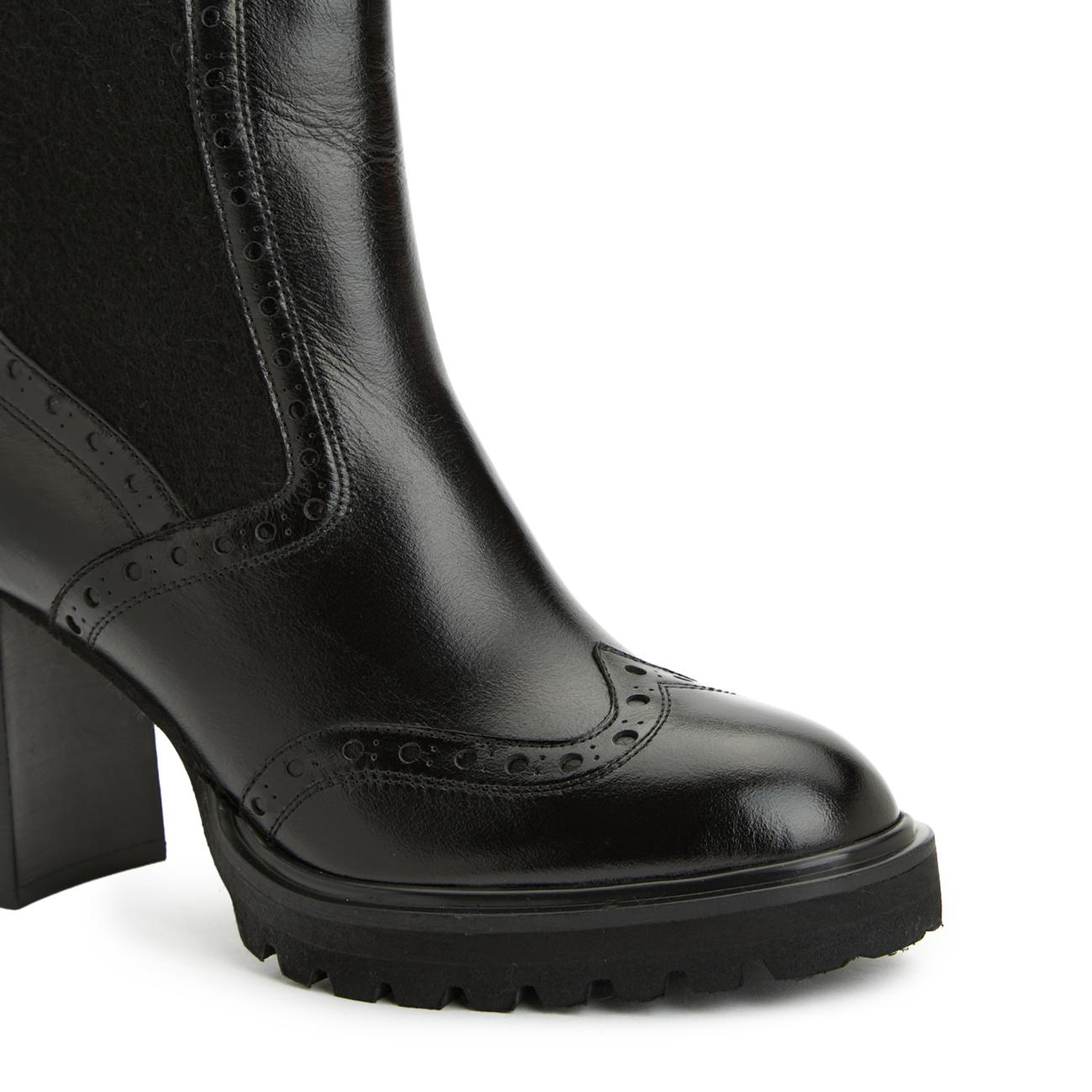 George Hogg Kadın Siyah Topuklu Chelsea Deri Bot