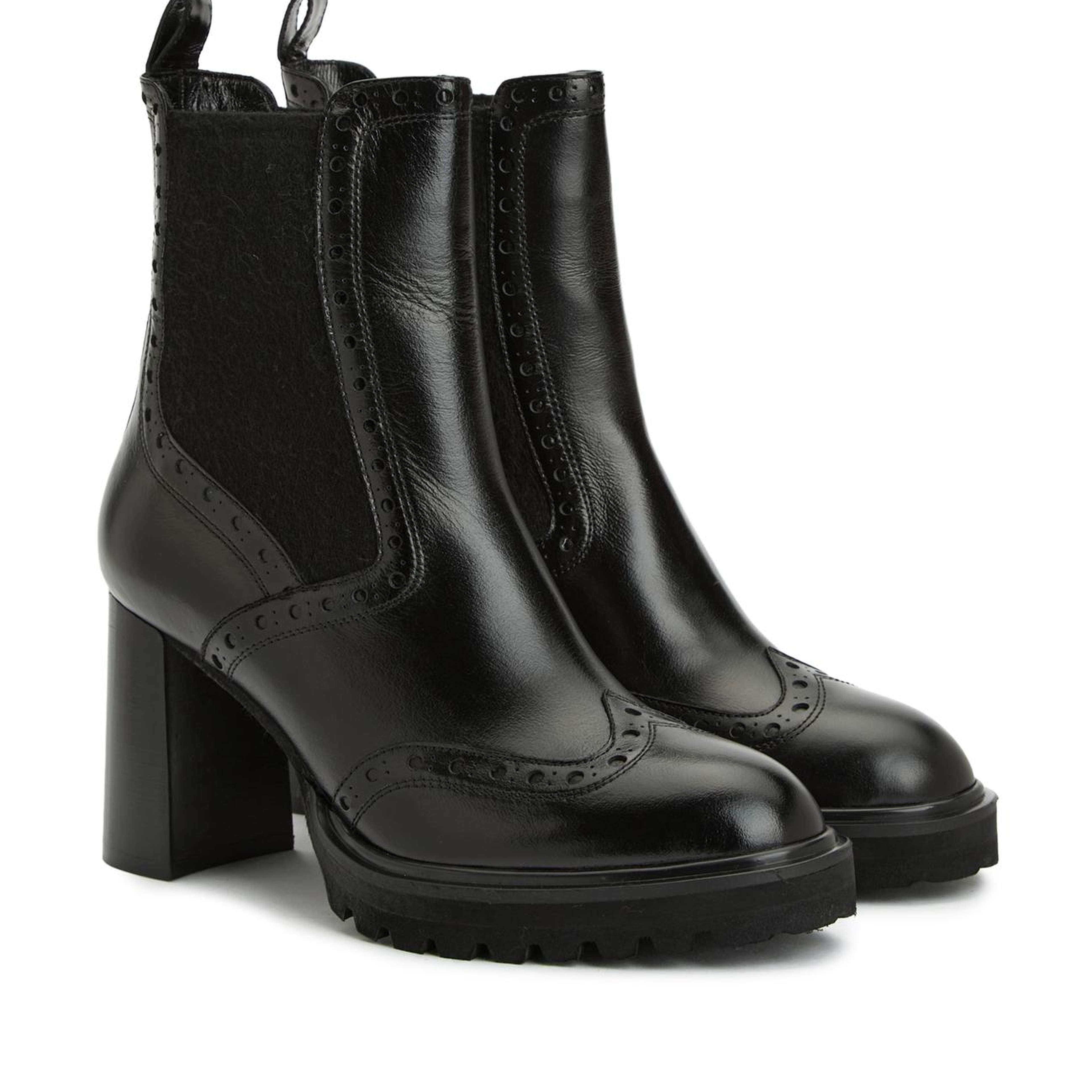 George Hogg Kadın Siyah Topuklu Chelsea Deri Bot