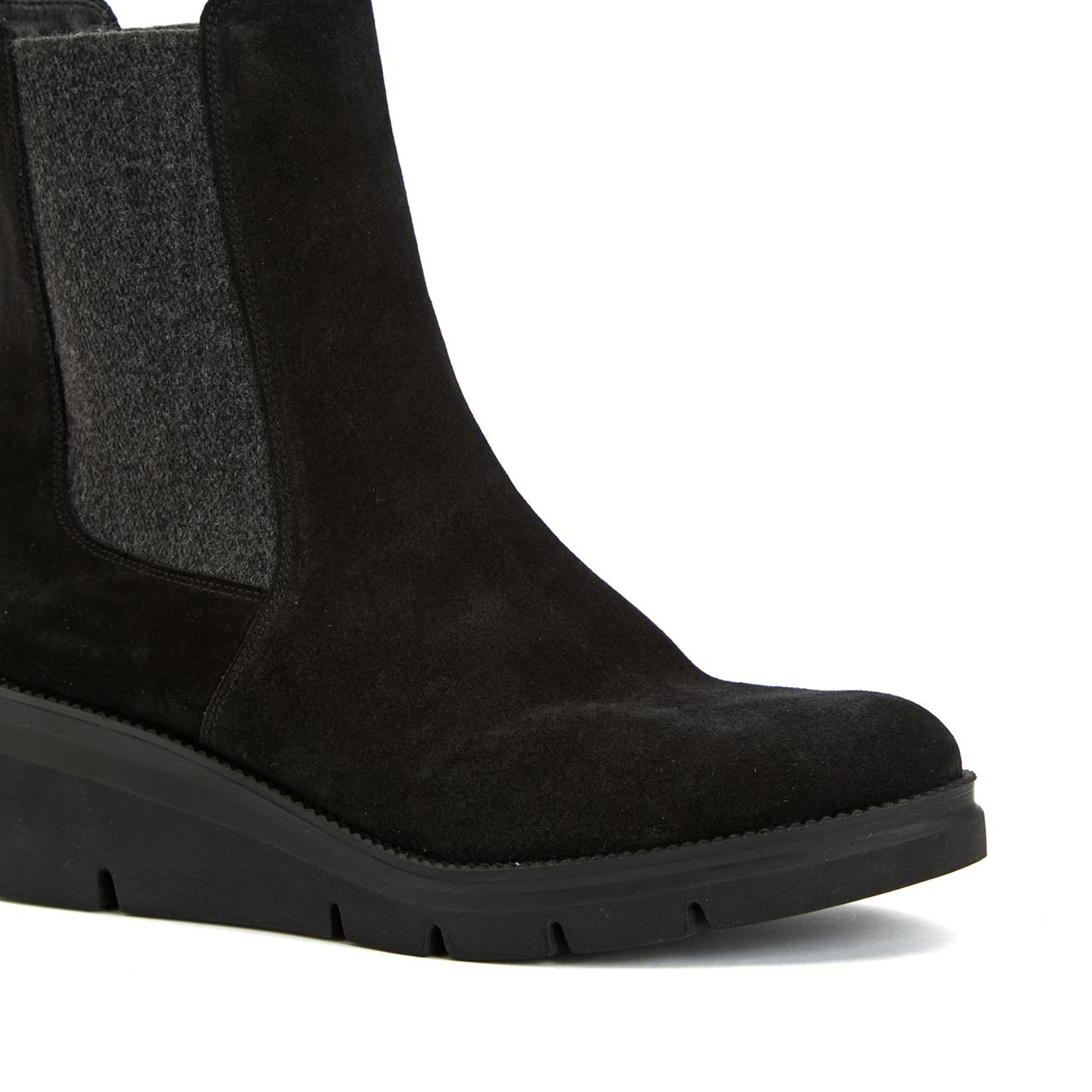 Divarese Kadın Siyah Chelsea Süet Deri Bot