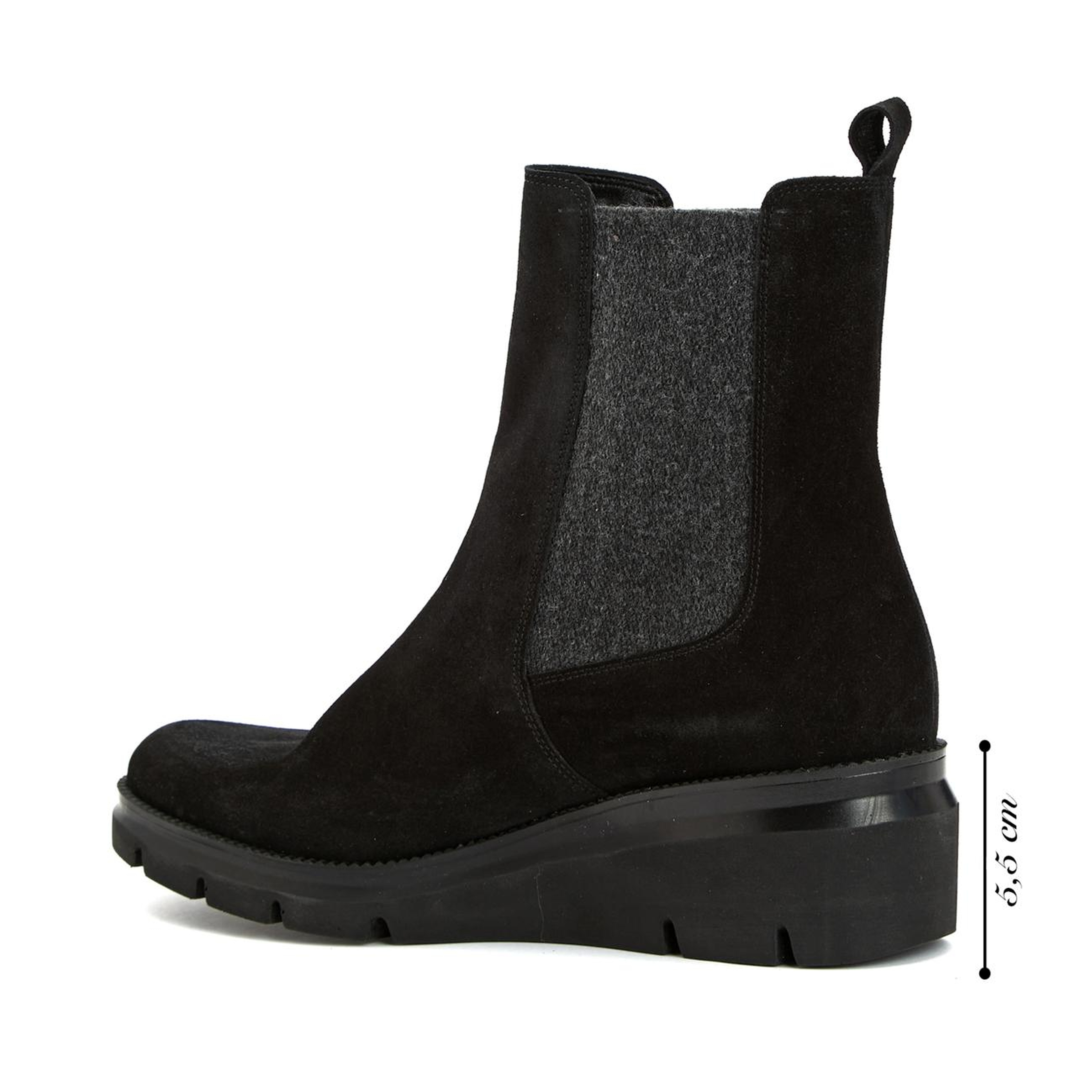 Divarese Kadın Siyah Chelsea Süet Deri Bot